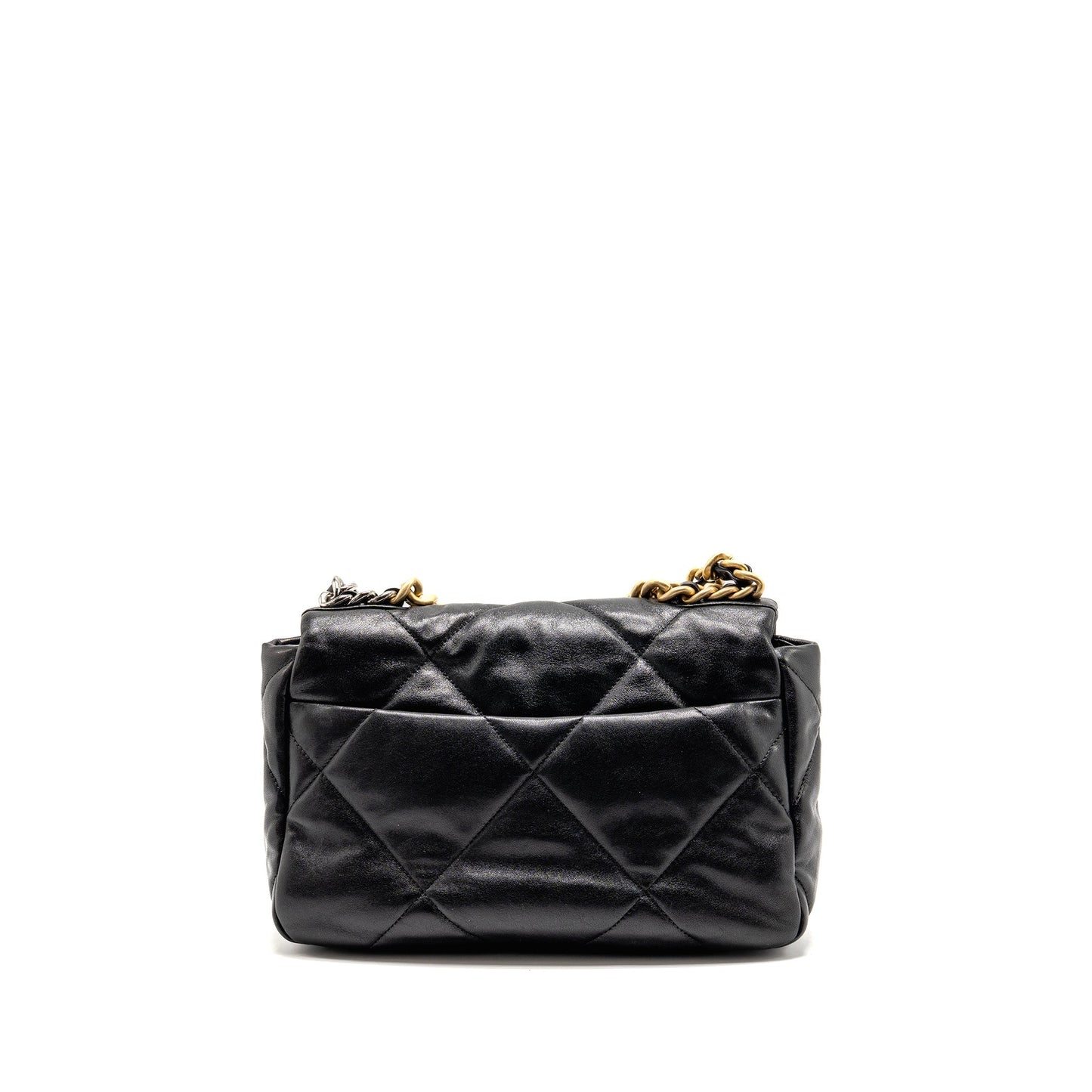Chanel 19 Shiny Lambskin Hardware Multicolour Black Small Handbag