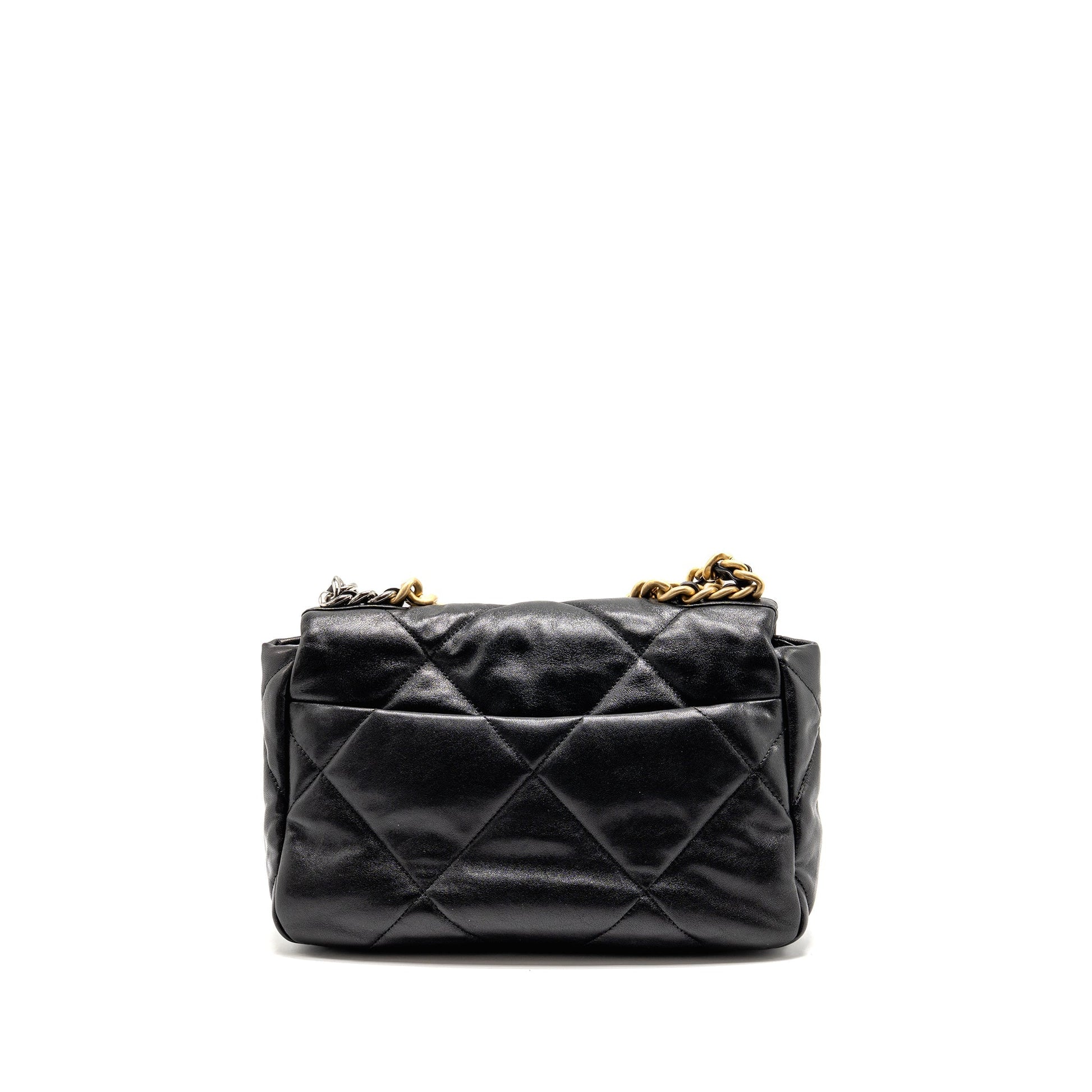 Chanel 19 Shiny Lambskin Hardware Multicolour Black Small Handbag