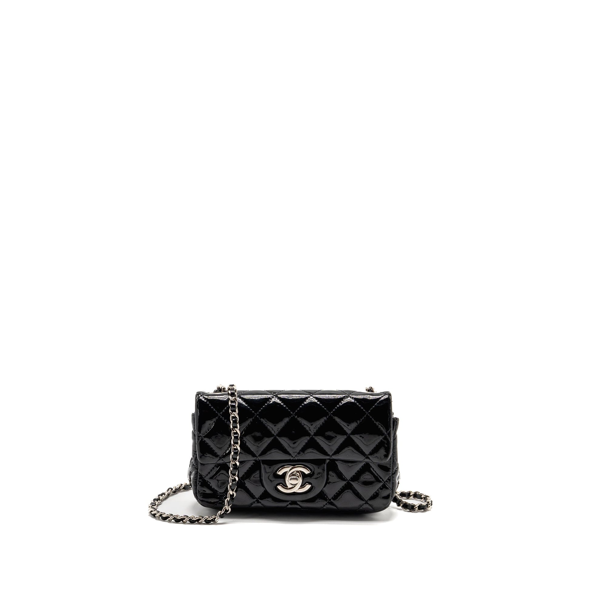 Chanel CC Flap Patent SHW Black Pink Shoulder Bag