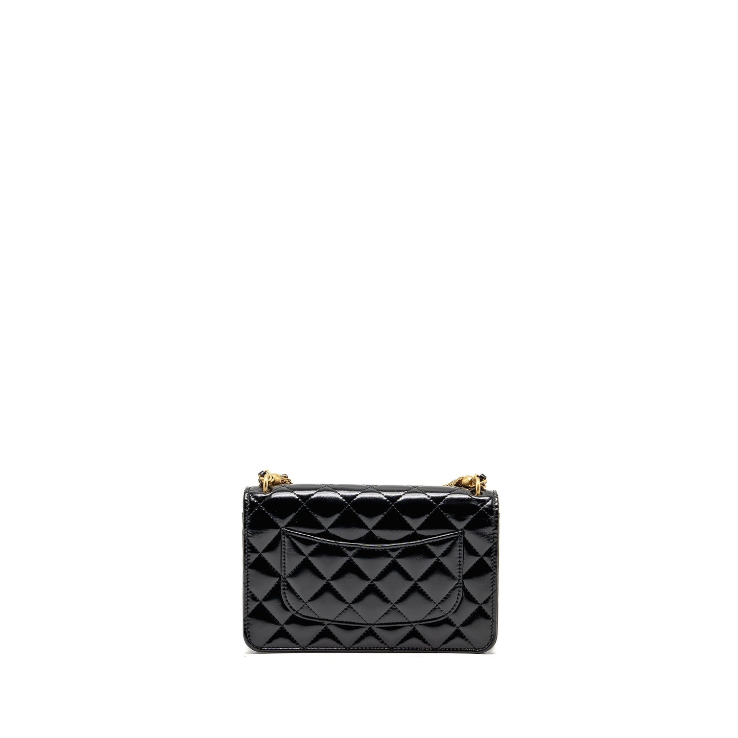 Chanel 24A Detailed on Shiny Calfskin GHW Black Wallet Case