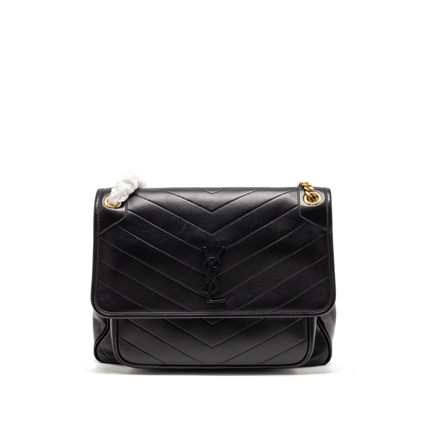 YSL Saint Laurent Saint Laurent Niki Purse Lambskin Travel Bag Black Large
