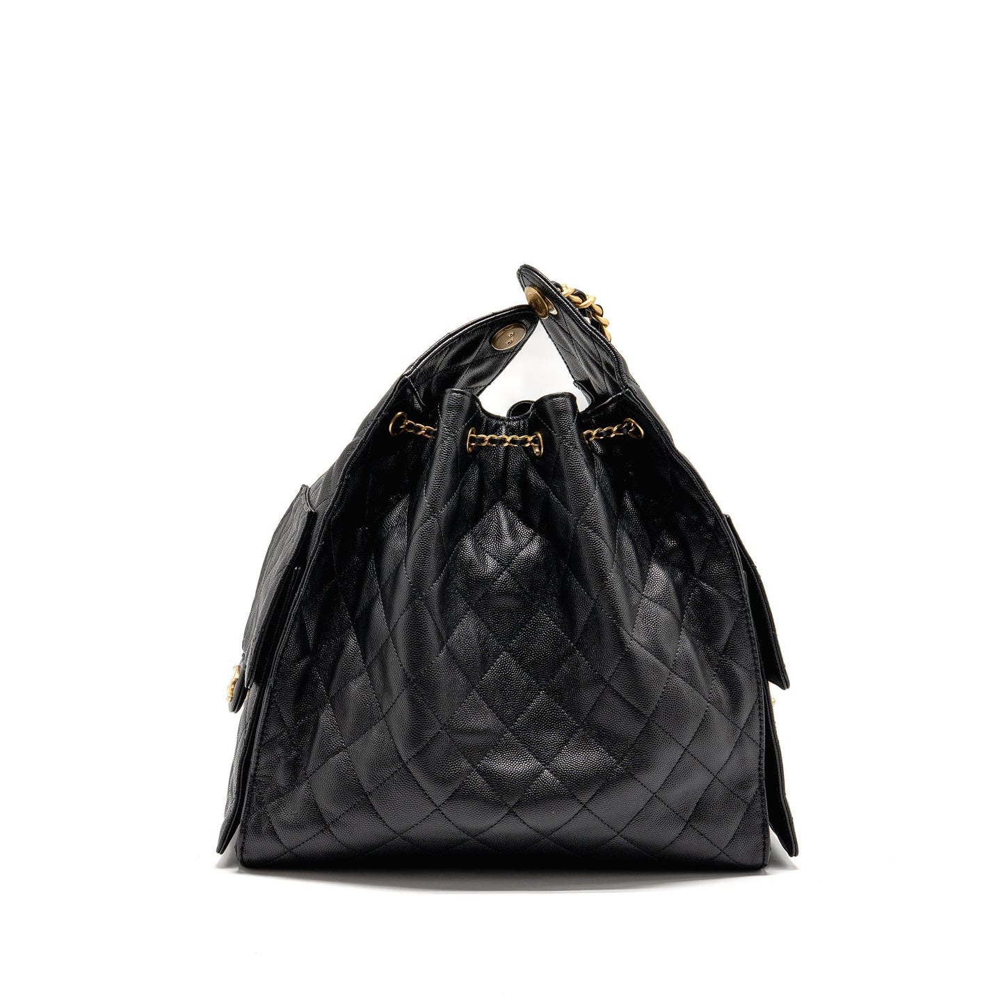 Chanel 25 caviar GHW microchip Black Handbag