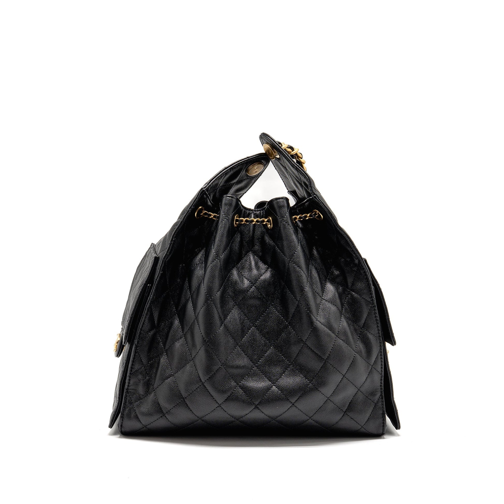 Chanel 25 caviar GHW microchip Black Handbag