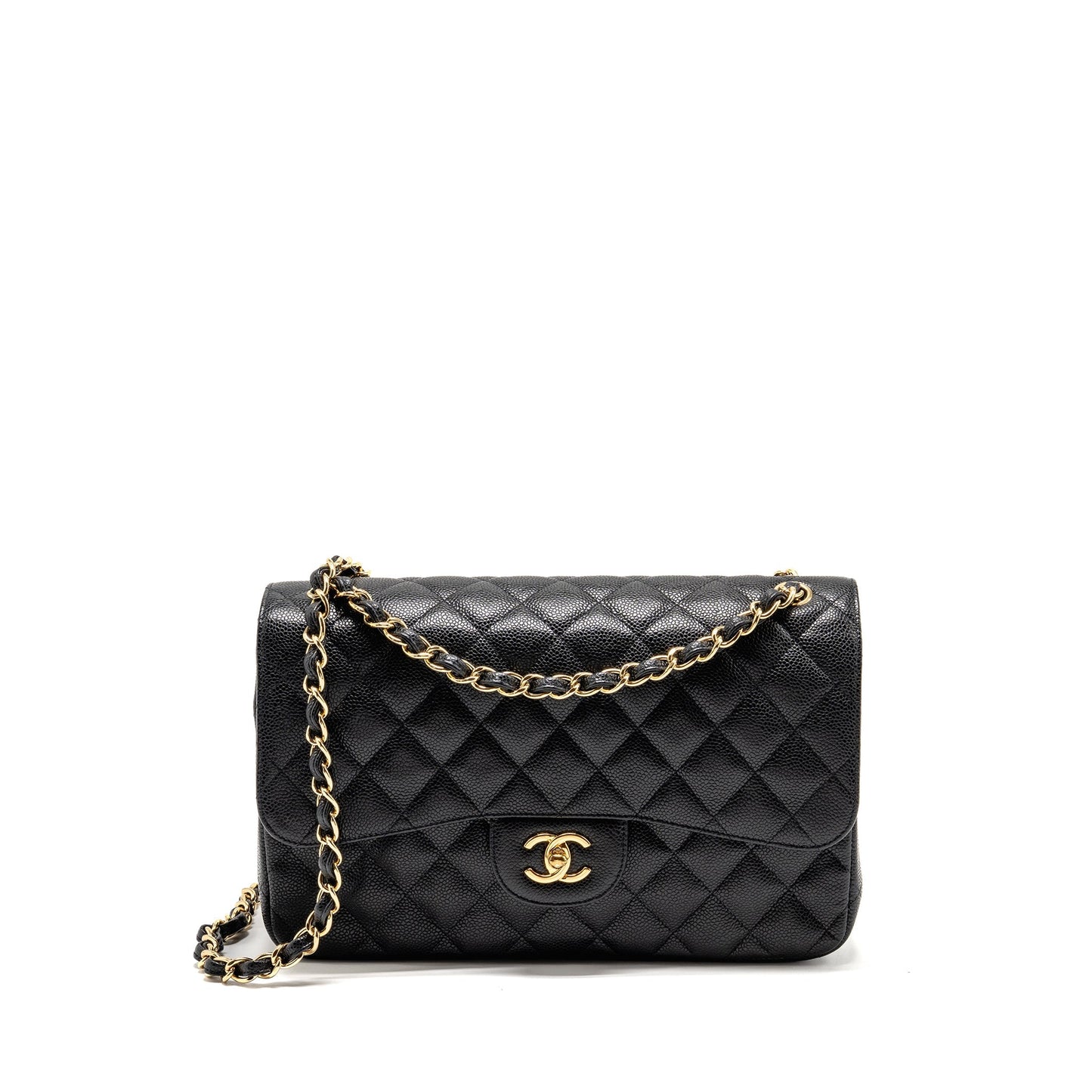 Chanel Jumbo Classic Double Flap Caviar GHW Black Shoulder Bag Ghw 13