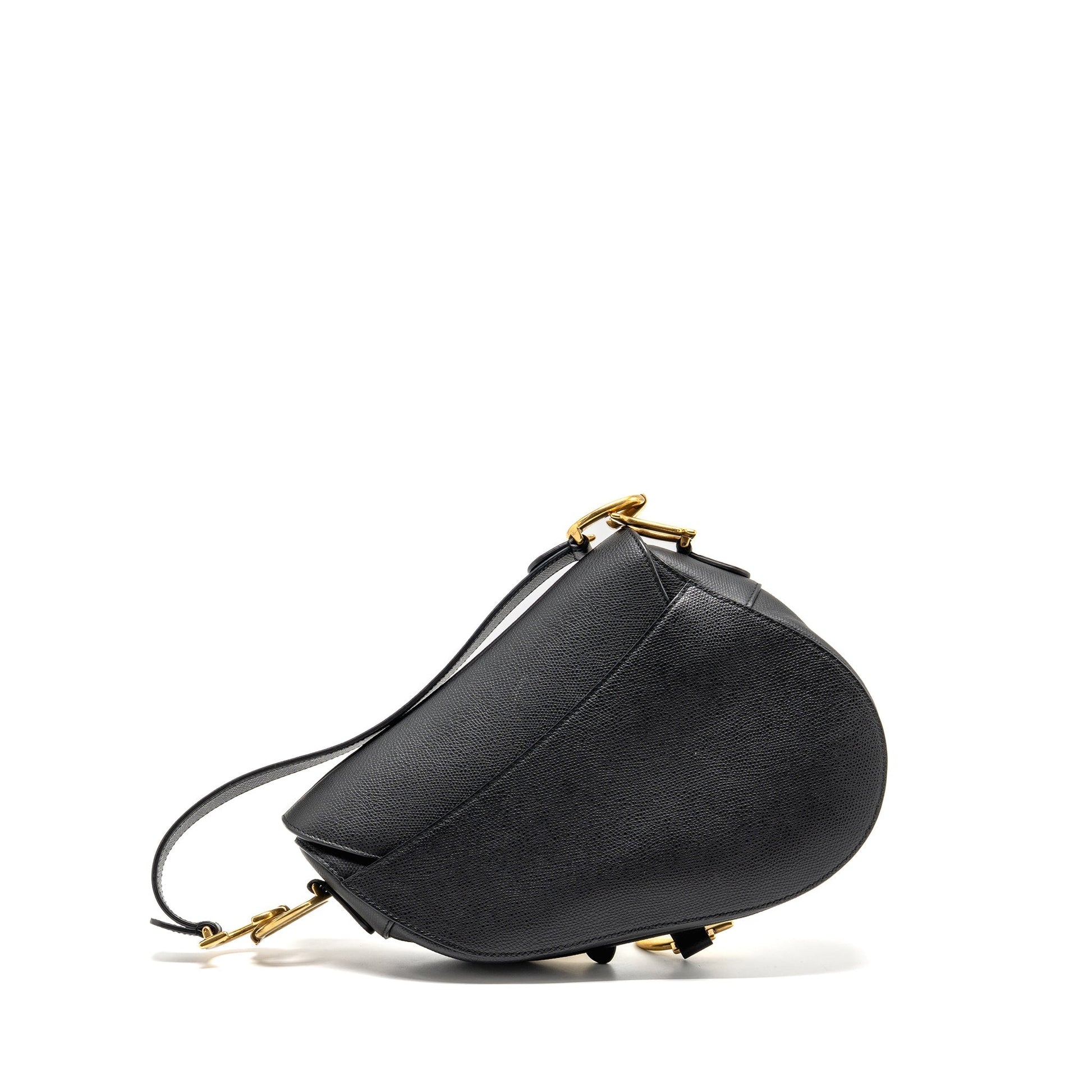 Dior Saddle Purse Calfskin Handbag Black Medium Travel Bag