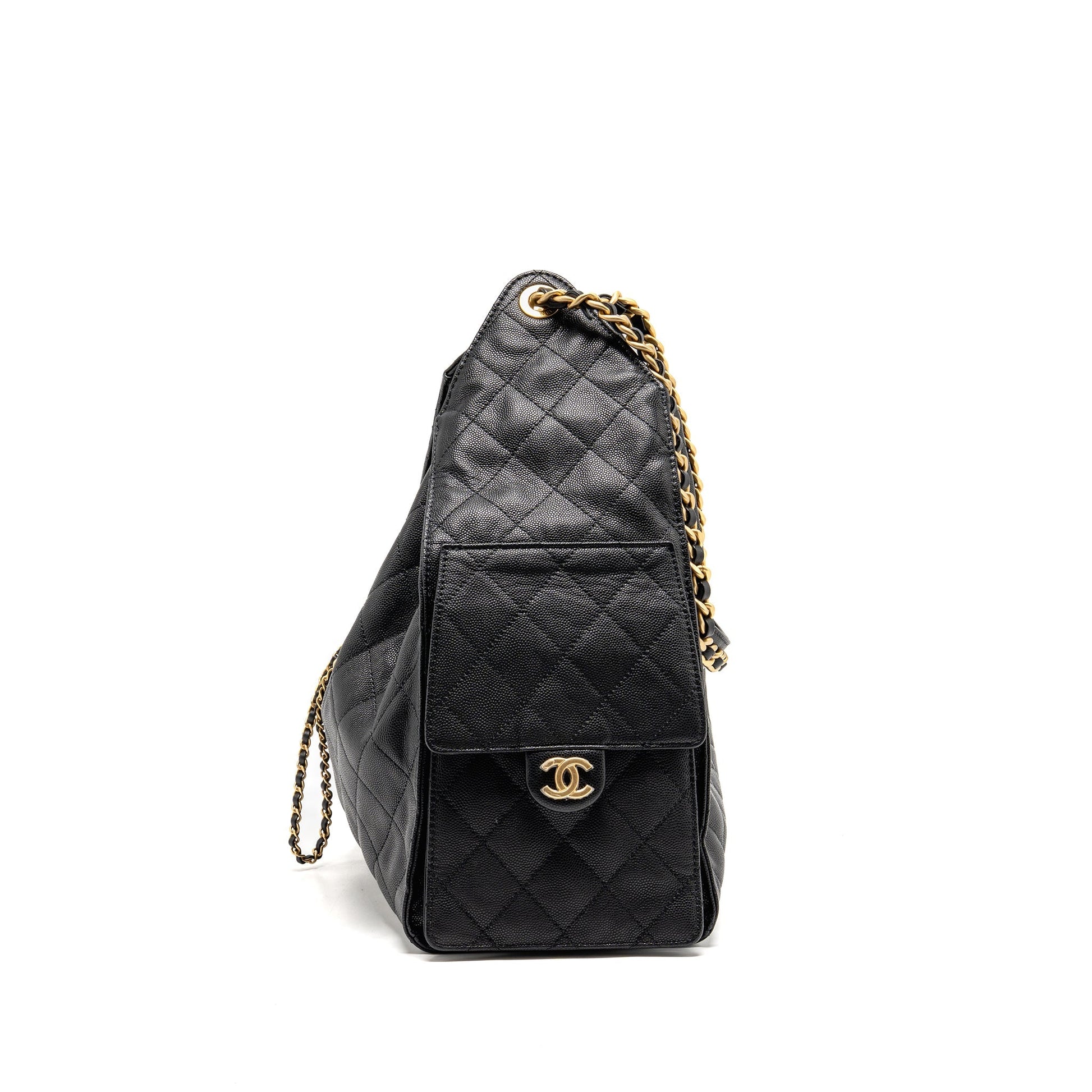 Chanel 25 caviar GHW microchip Black Handbag