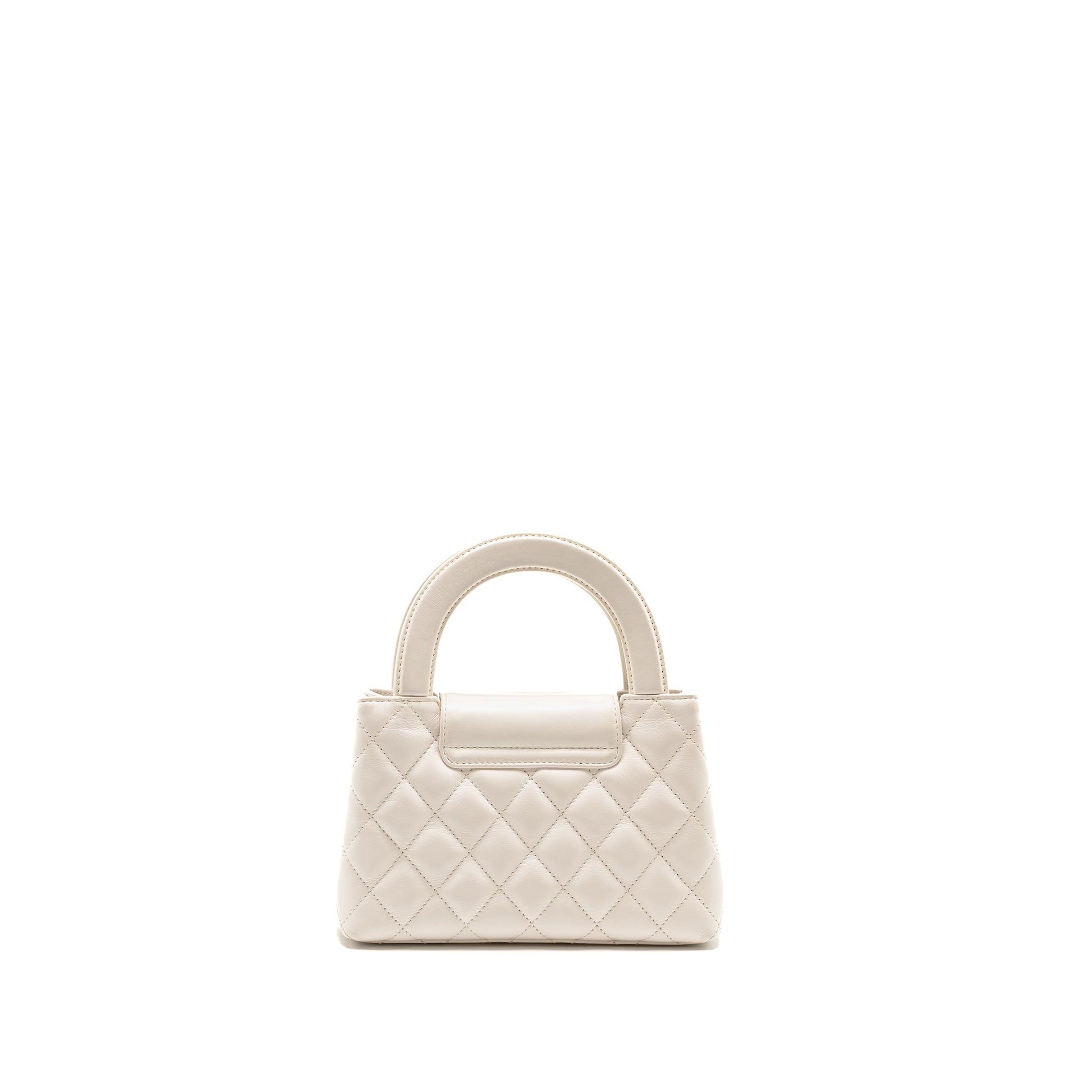 Chanel Kelly Shopping Calfskin GHW Microchip White Tote Bag Ghw Microchip