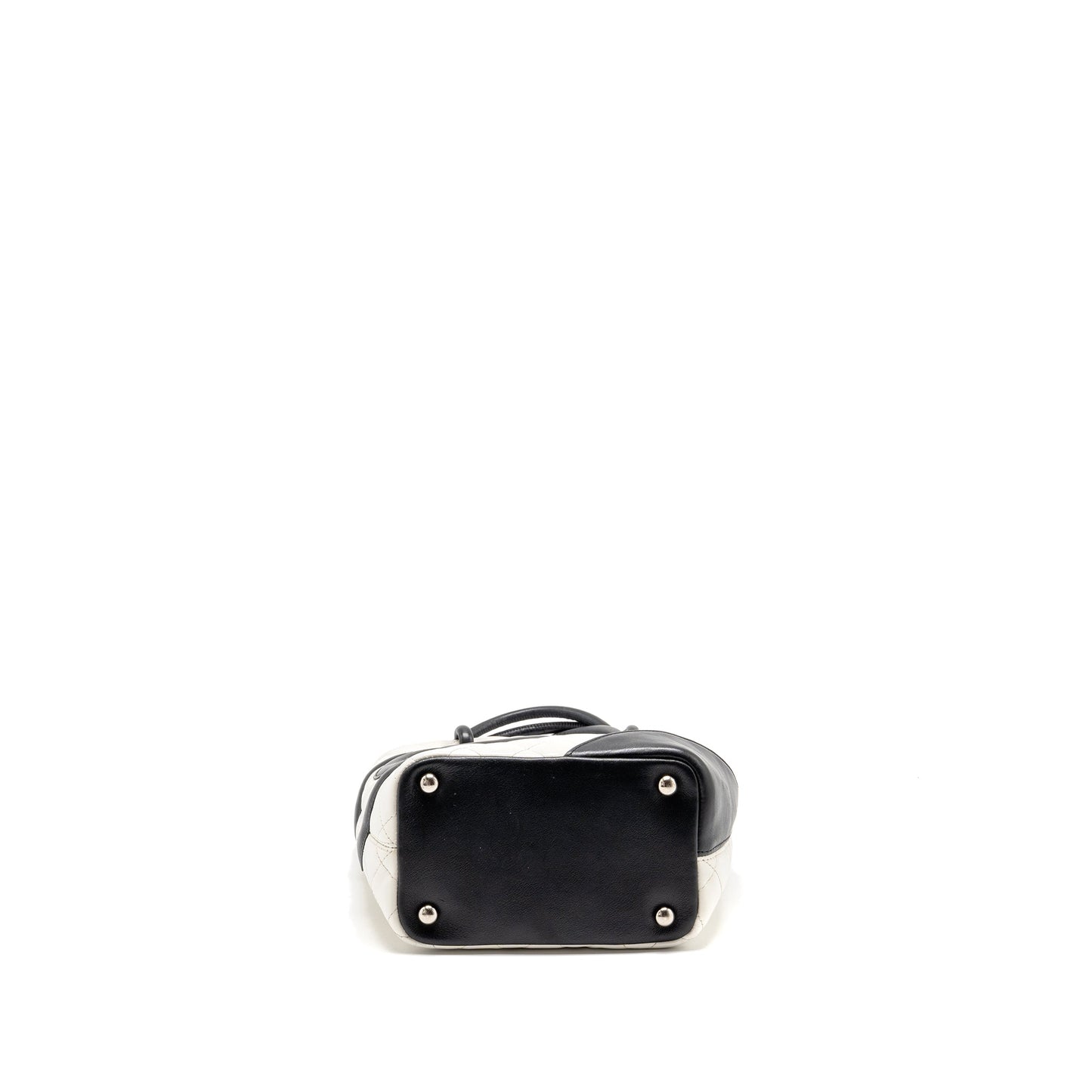 Chanel Cambon Ligne Shopping Calfskin SHW Black White Small Tote Bag