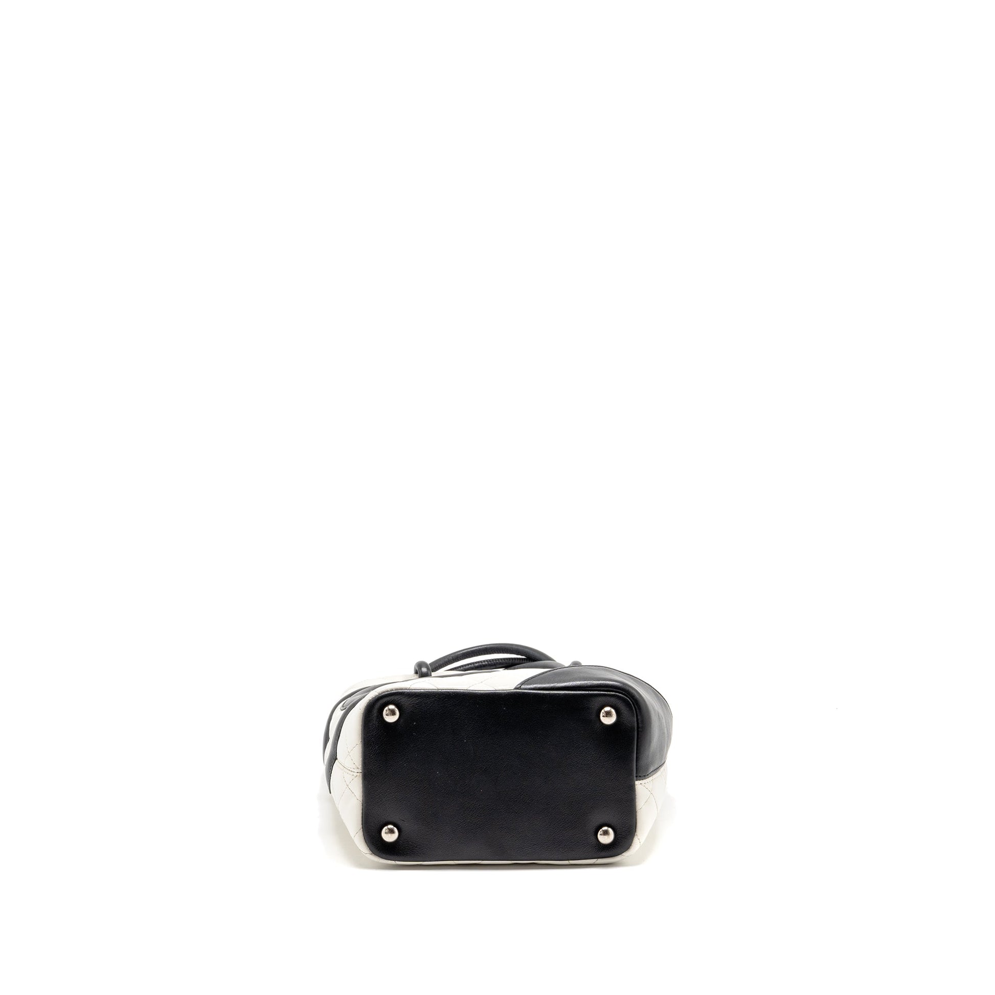 Chanel Cambon Ligne Shopping Calfskin SHW Black White Small Tote Bag