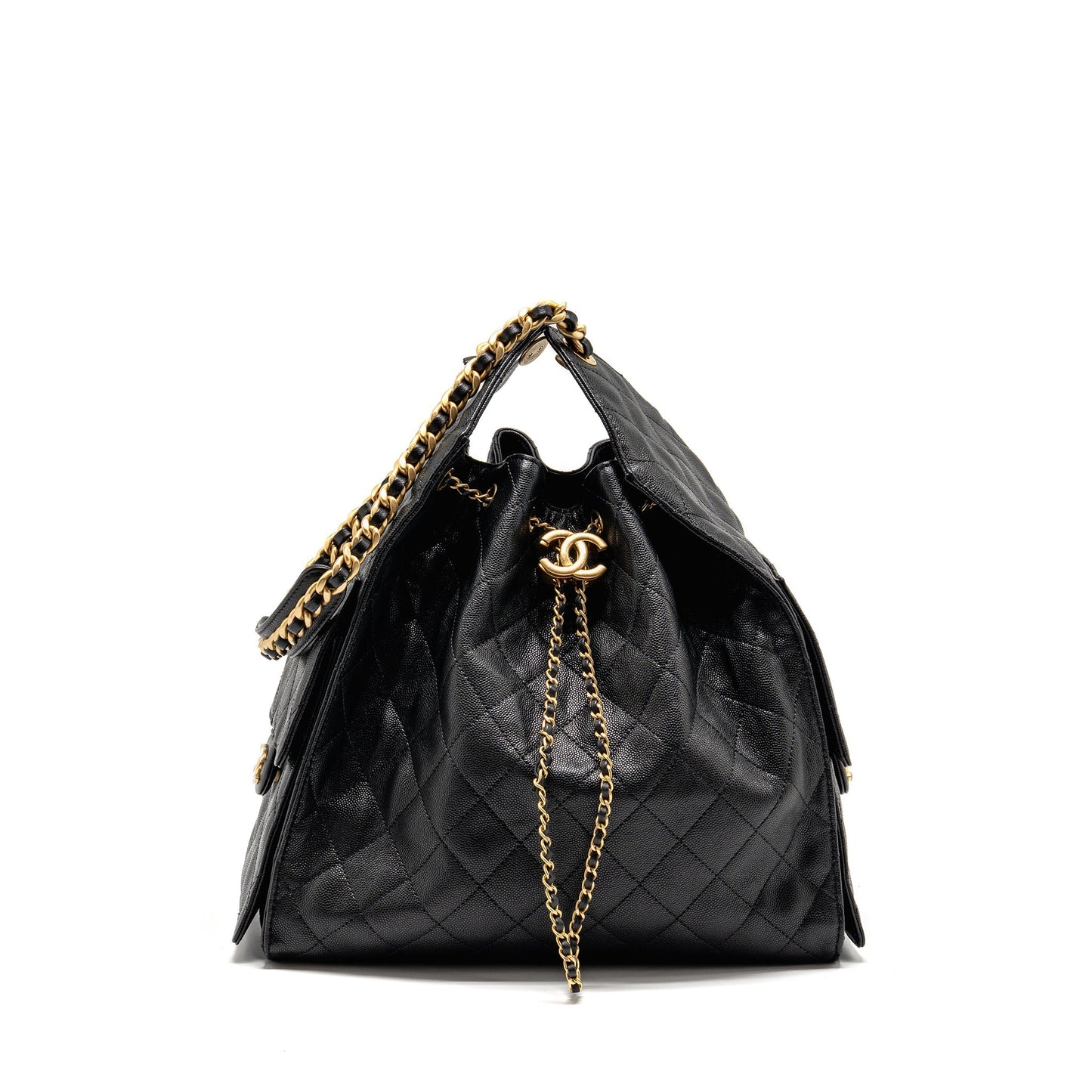 Chanel 25 caviar GHW microchip Black Handbag