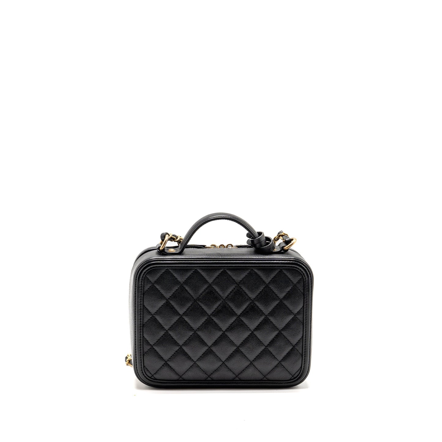 Chanel CC Filigree vanity caviar GHW Black Handbag