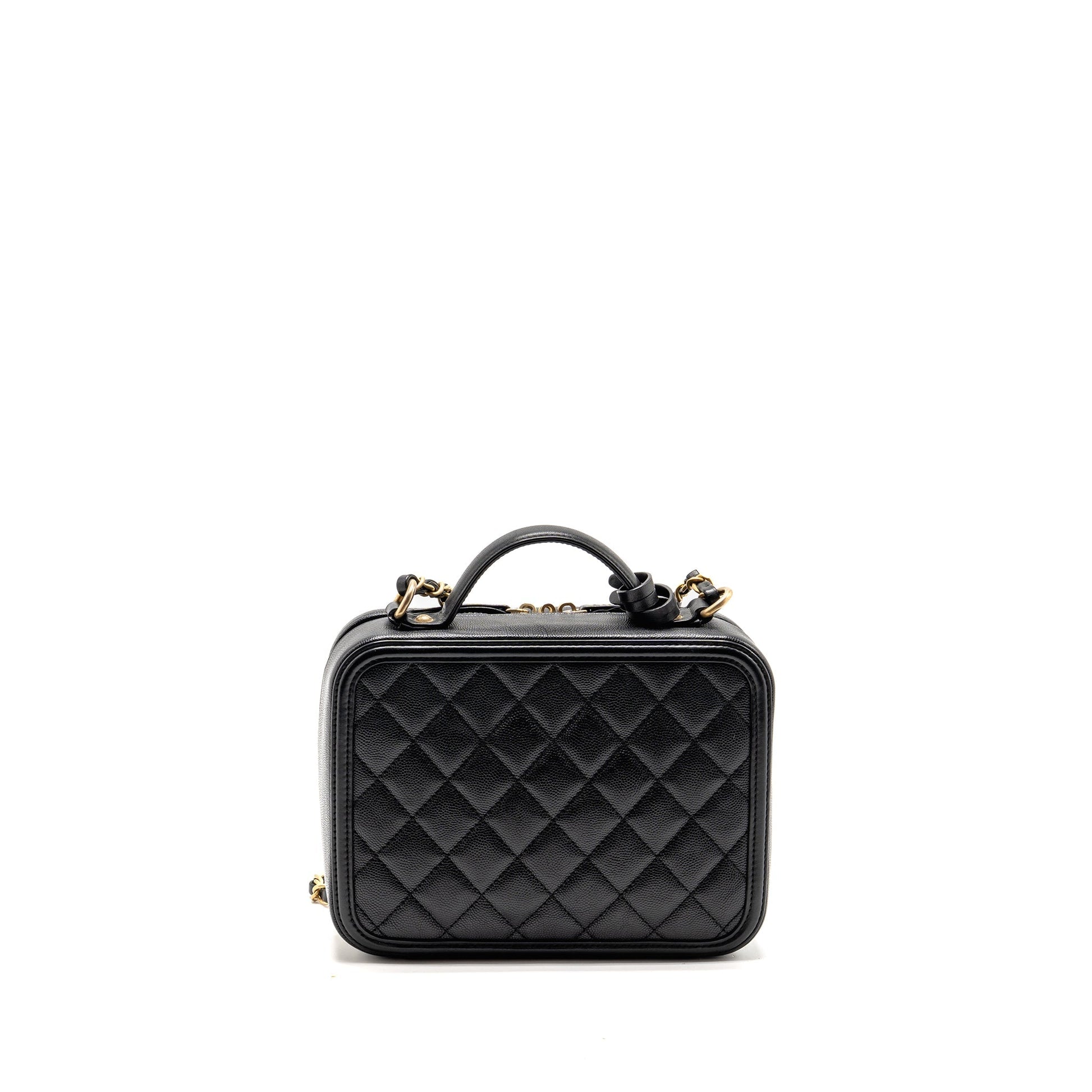 Chanel CC Filigree vanity caviar GHW Black Handbag