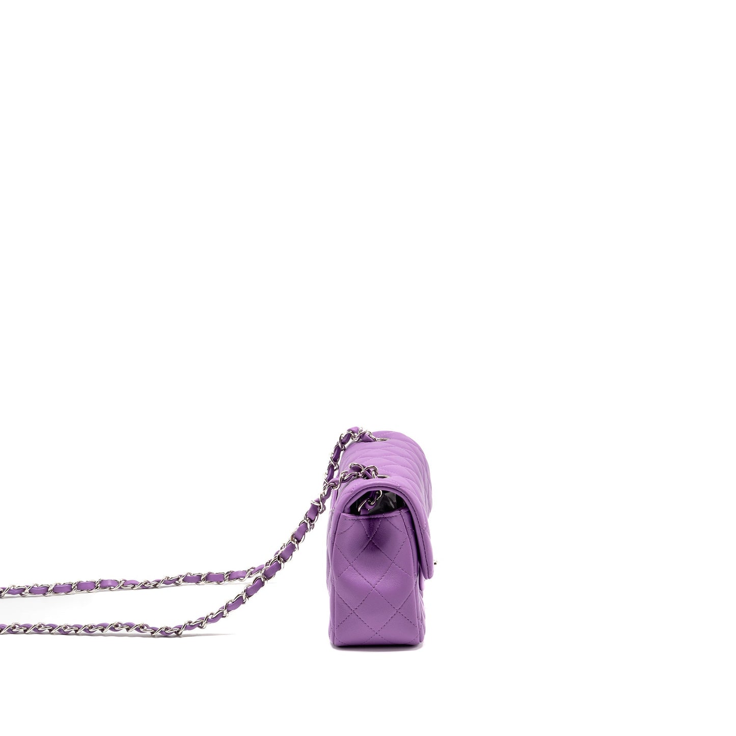 Chanel Rectangular Flap Lambskin Purple SHW Shoulder Bag Shw 1