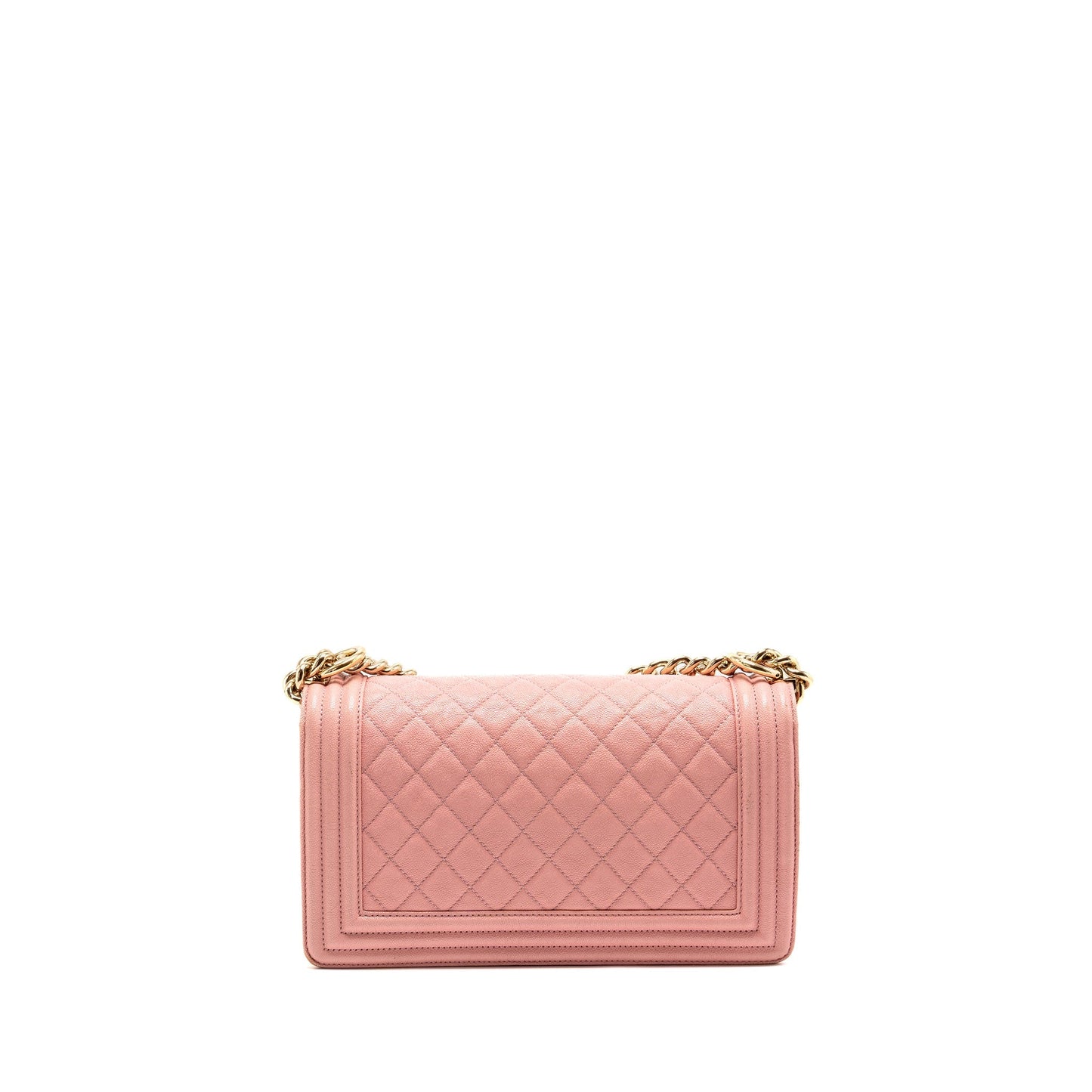 Chanel Boy Grained Calfskin LGHW Pink Handbag