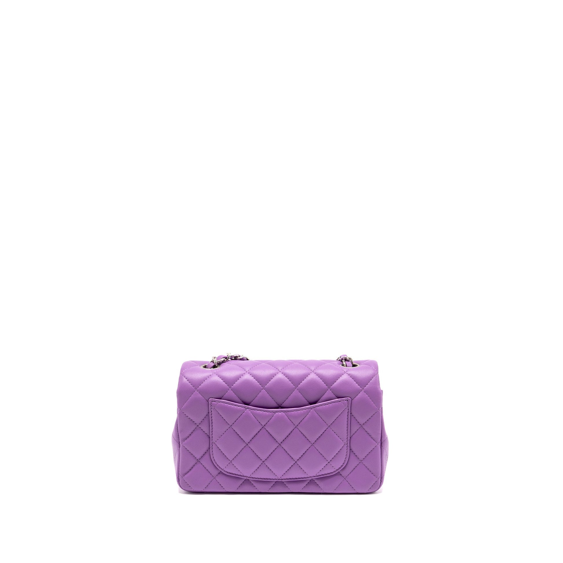 Chanel Rectangular Flap Lambskin Purple SHW Shoulder Bag Shw 1