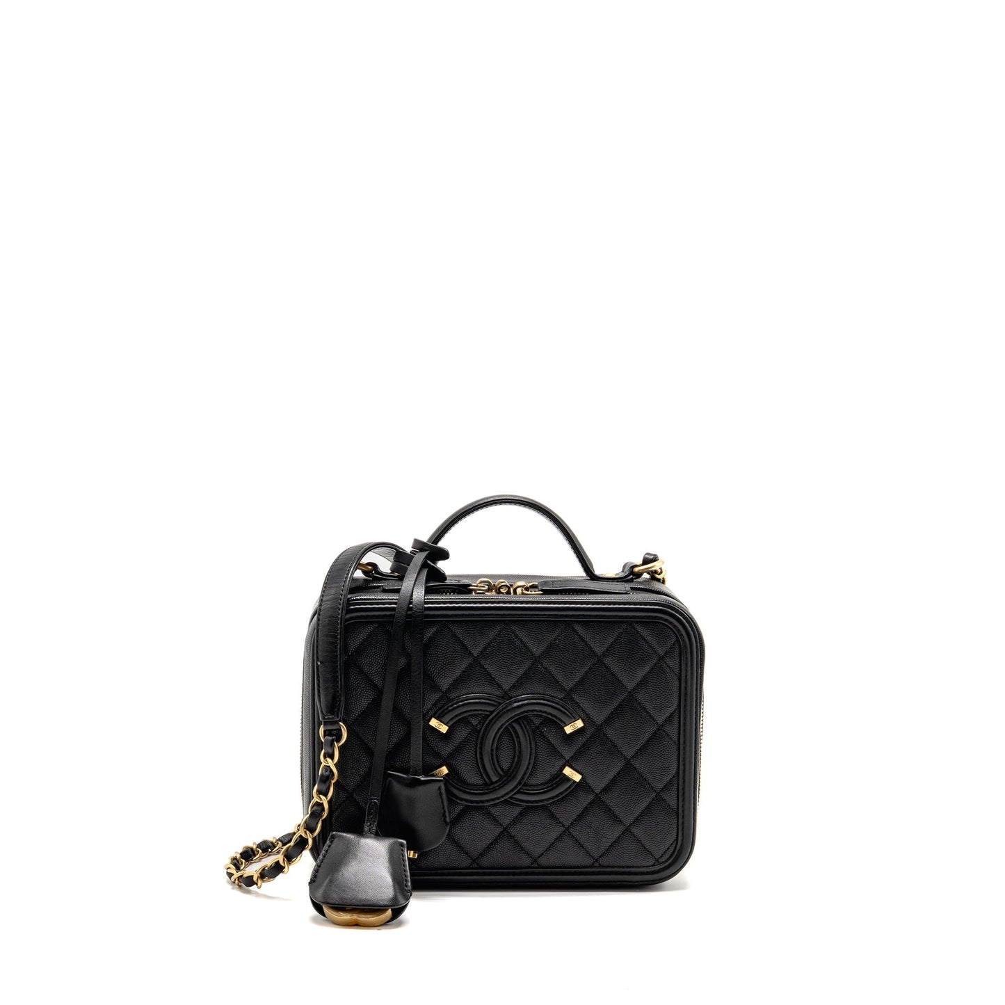 Chanel CC Filigree vanity caviar GHW Black Handbag