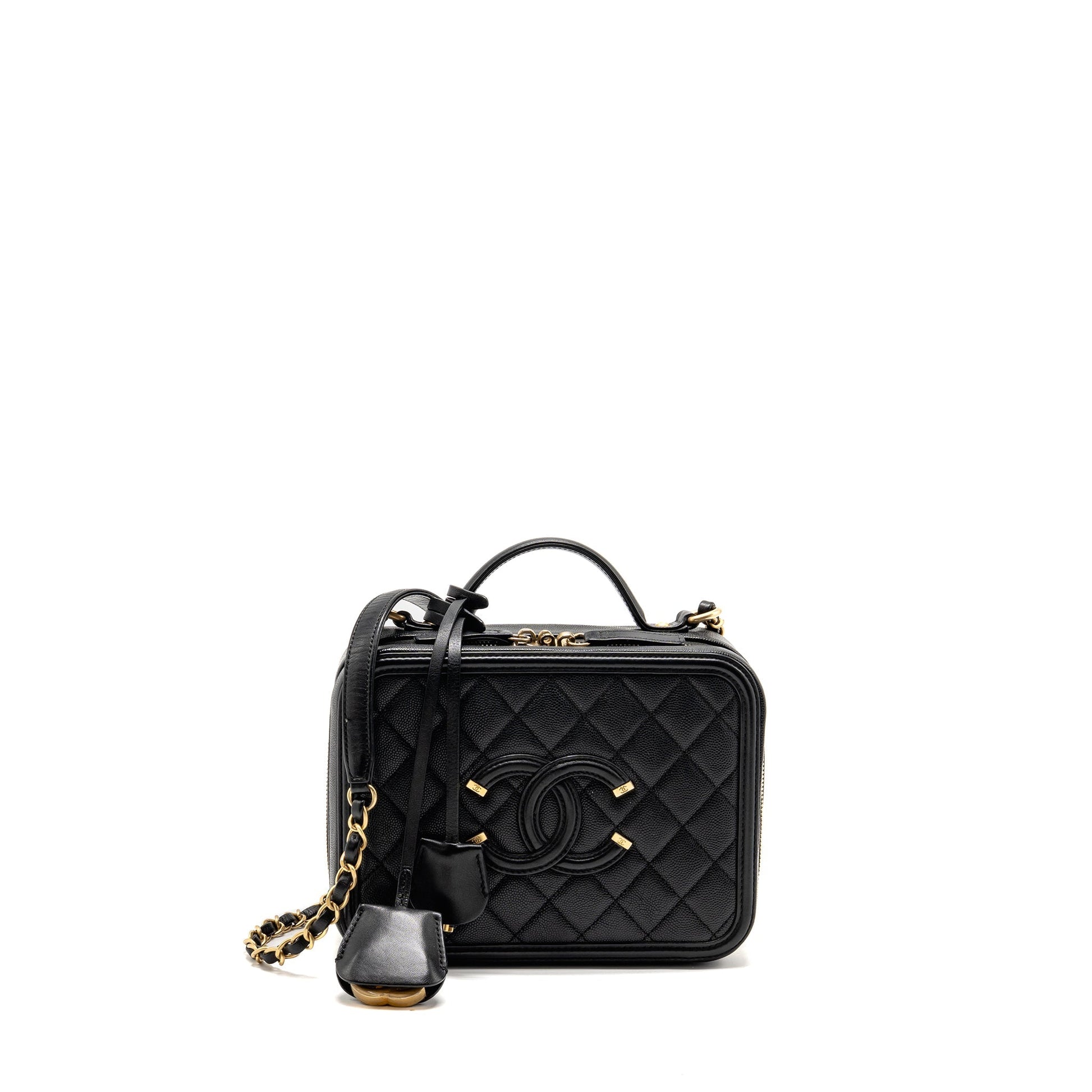 Chanel CC Filigree vanity caviar GHW Black Handbag