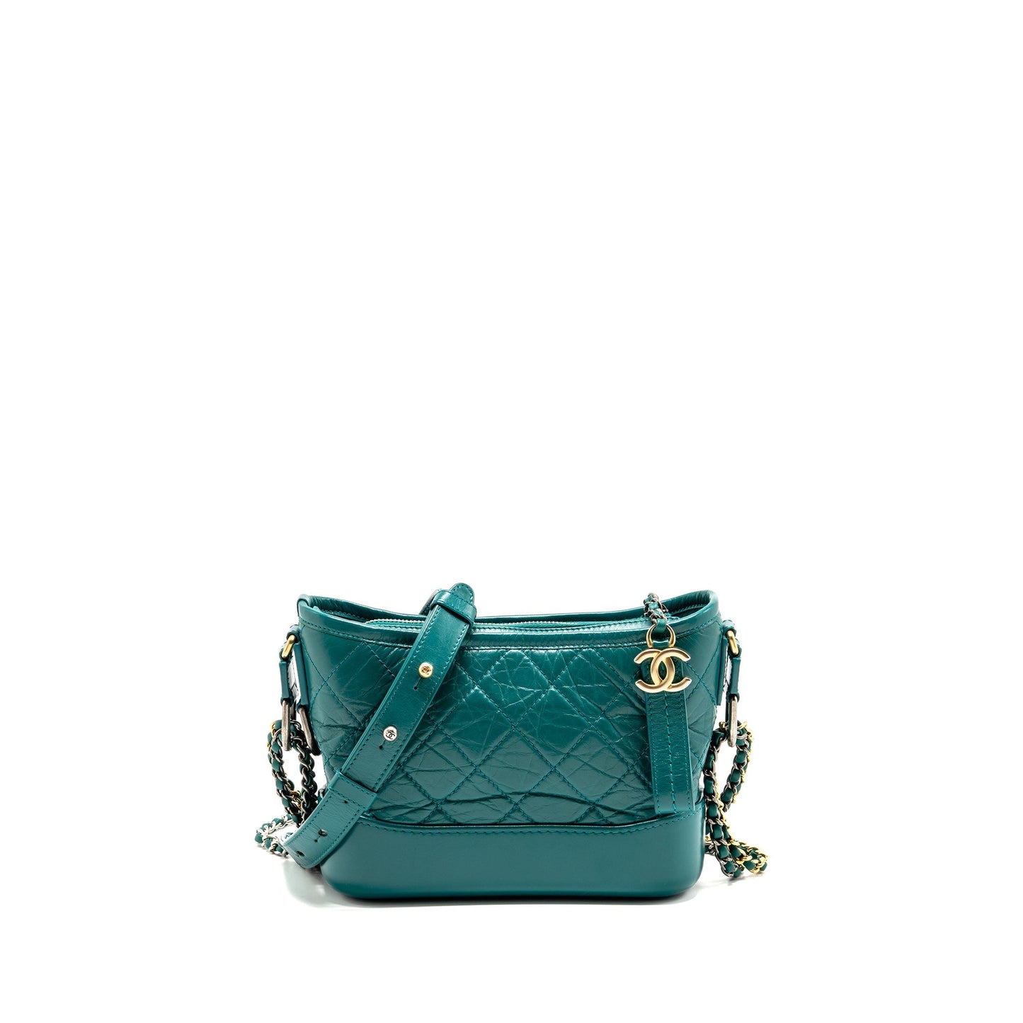 Chanel Gabrielle Hobo Aged Calfskin Multicoloured hareware Green Small Shoulder Bag