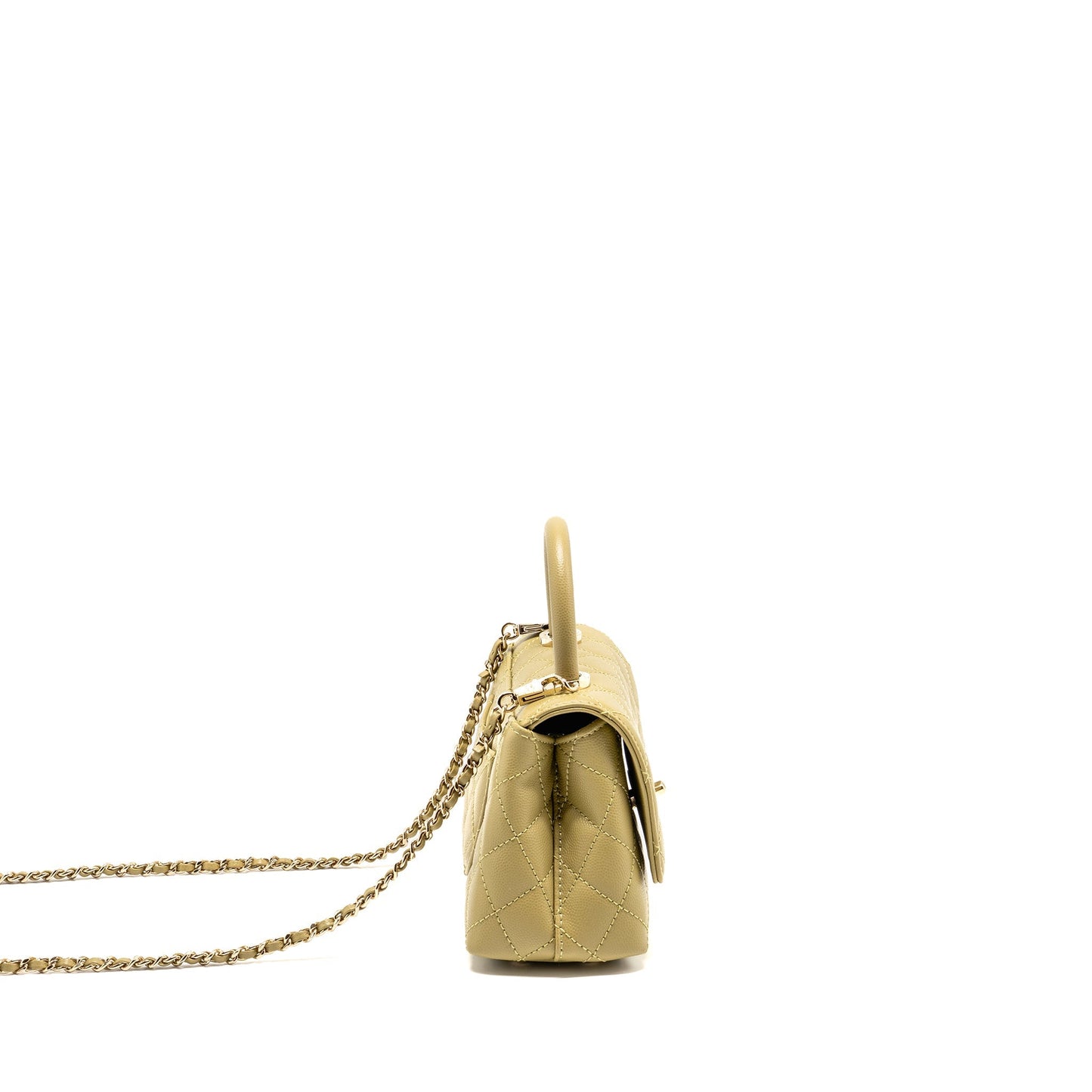 Chanel Coco Handle Caviar Light LGHW Microchip Green Mini Bag