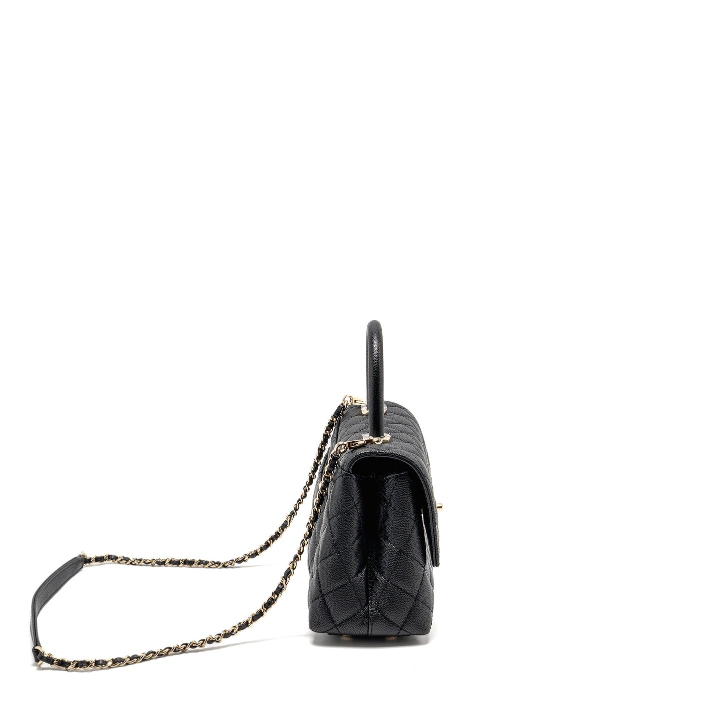 Chanel Coco Handle Caviar LGHW microchip Black Small Handbag Black Lghwmicrochip