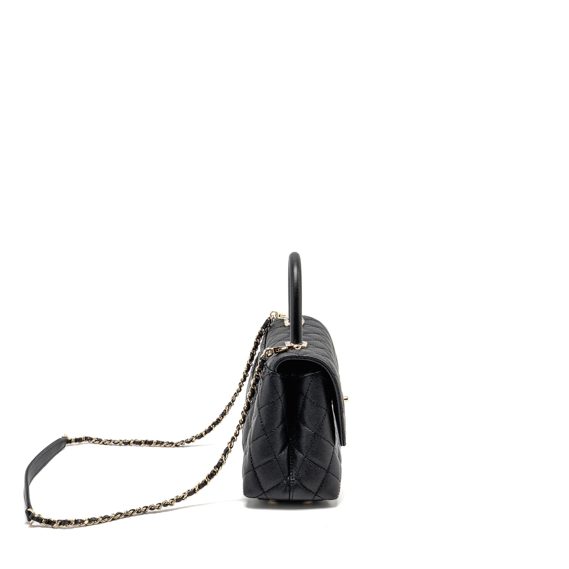 Chanel Coco Handle Caviar LGHW microchip Black Small Handbag Black Lghwmicrochip