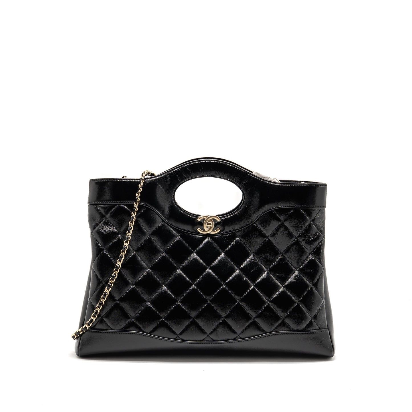 Chanel 31 shiny lambskin LGHW microchip Black Handbag