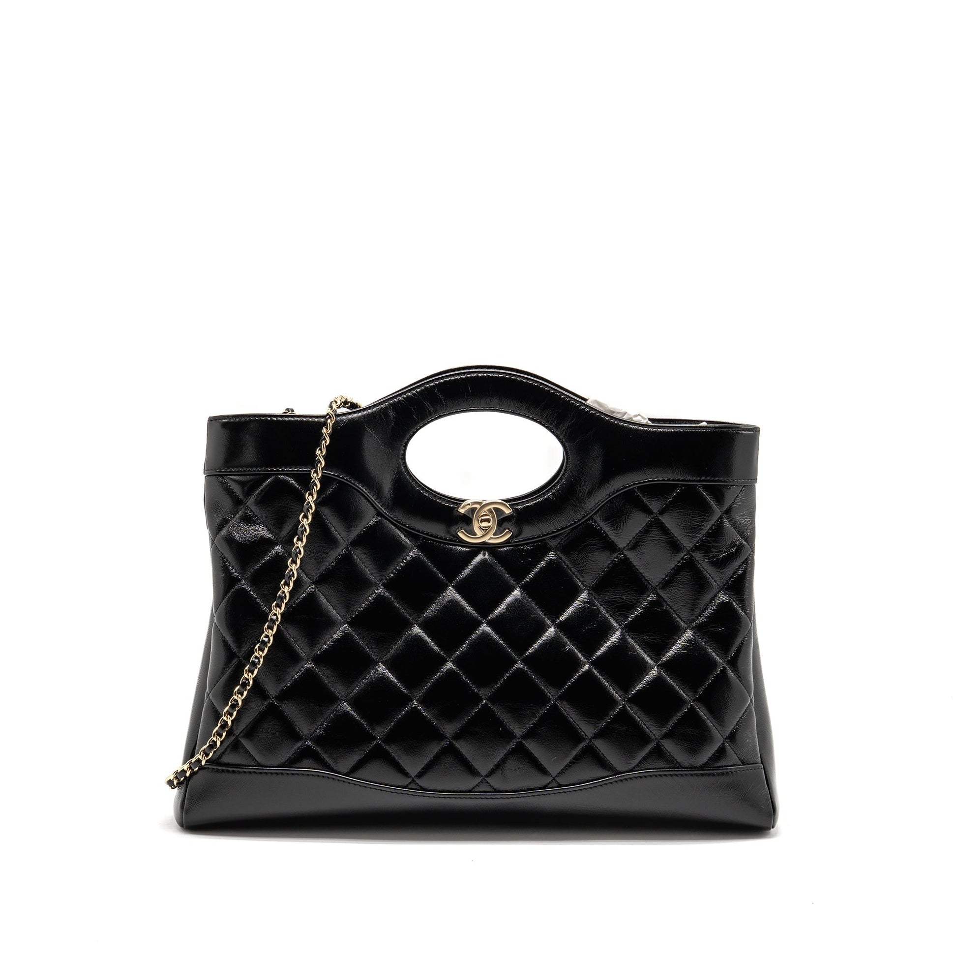 Chanel 31 shiny lambskin LGHW microchip Black Handbag