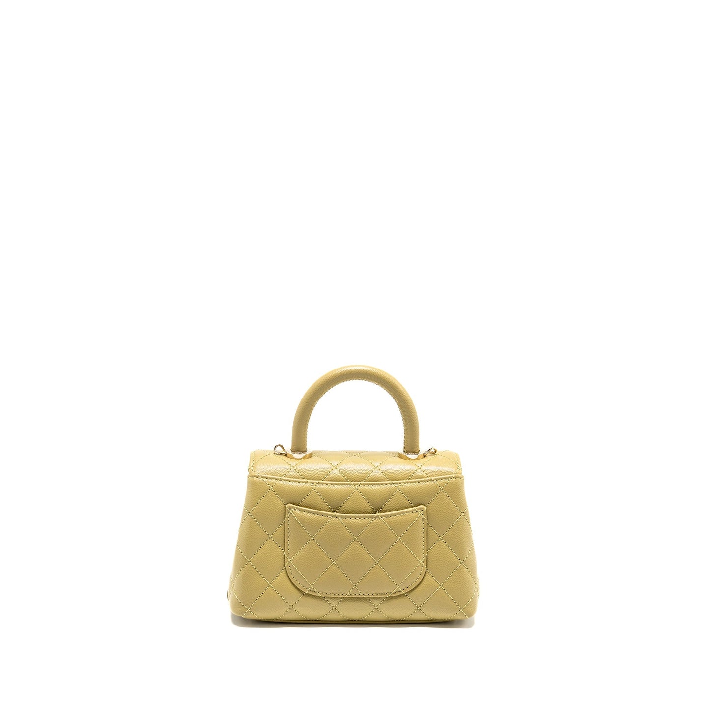 Chanel Coco Handle Caviar Light LGHW Microchip Green Mini Bag