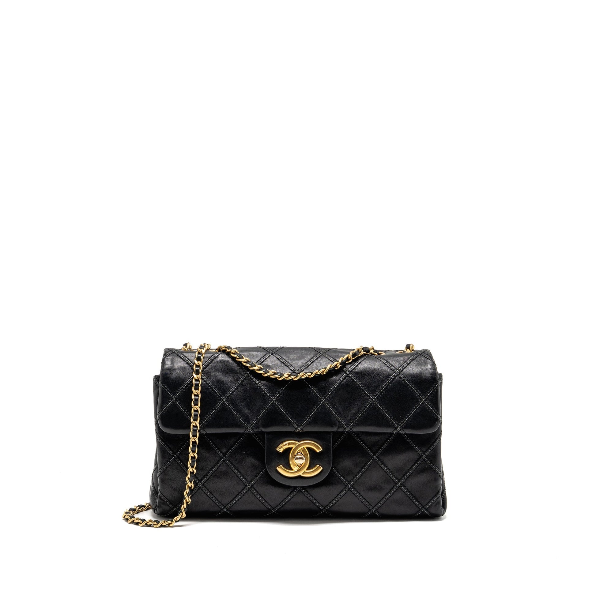 Chanel Thin City Flap Calfskin GHW Black Shoulder Bag
