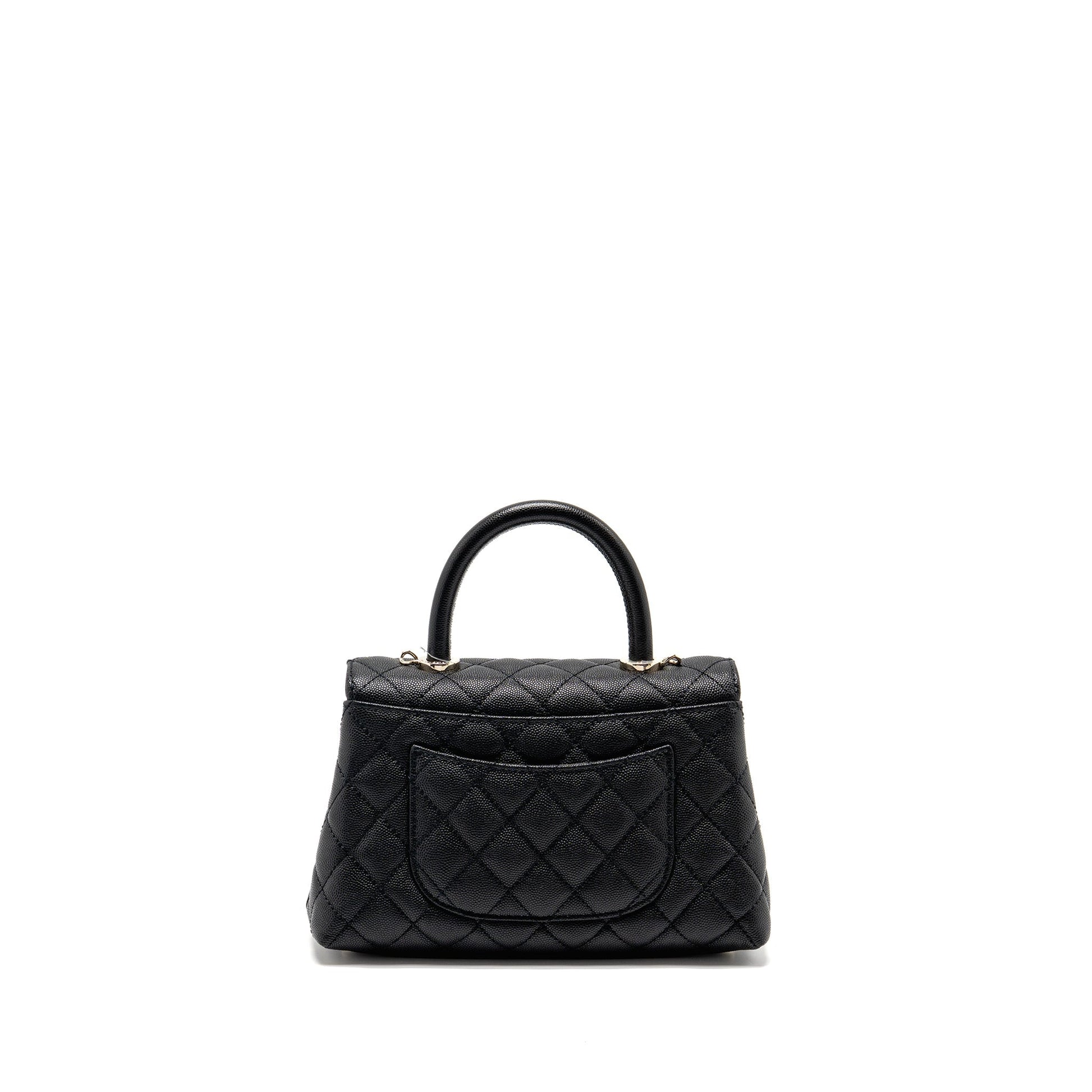 Chanel Coco Handle Caviar LGHW microchip Black Small Handbag Black Lghwmicrochip