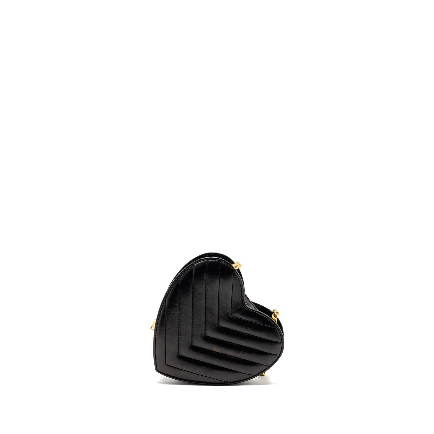 YSL Saint Laurent Saint Laurent Love Heart Purse Lambskin Travel Black Chain Travel Bag