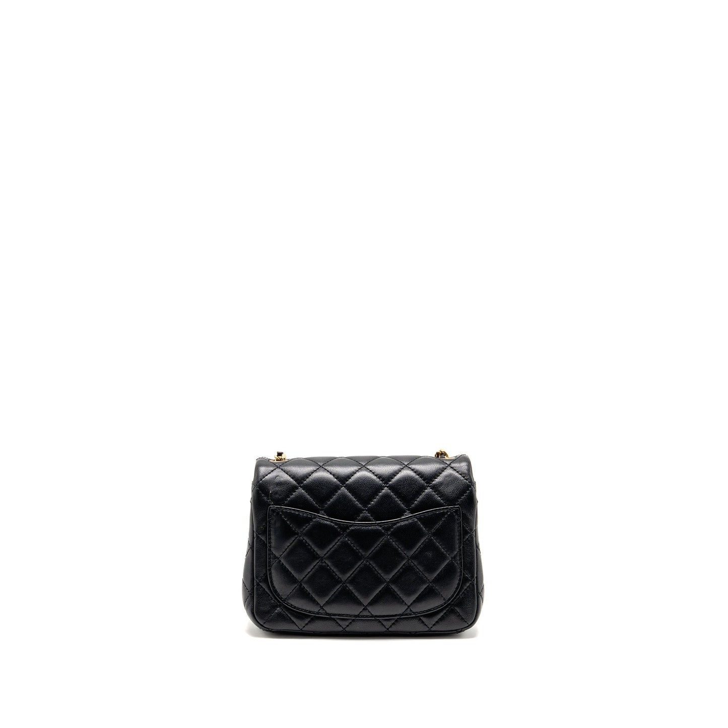 Chanel Pearl Crush Square Flap Lambskin GHW Black Shoulder Bag Ghwmicrochip 2