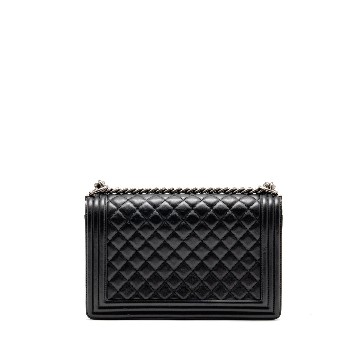 Chanel New Boy Calfskin Ruthenium Hardware Black Handbag