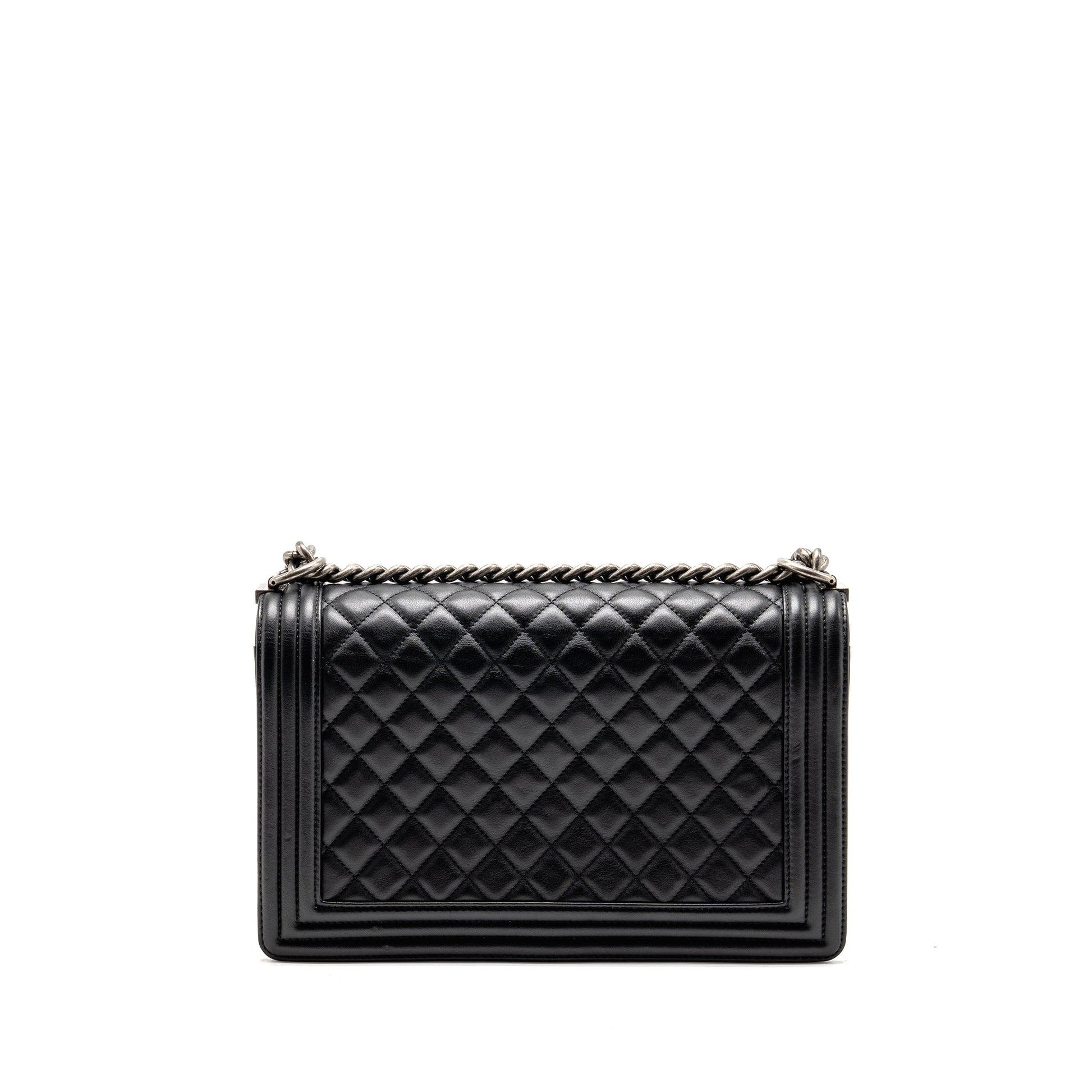 Chanel New Boy Calfskin Ruthenium Hardware Black Handbag