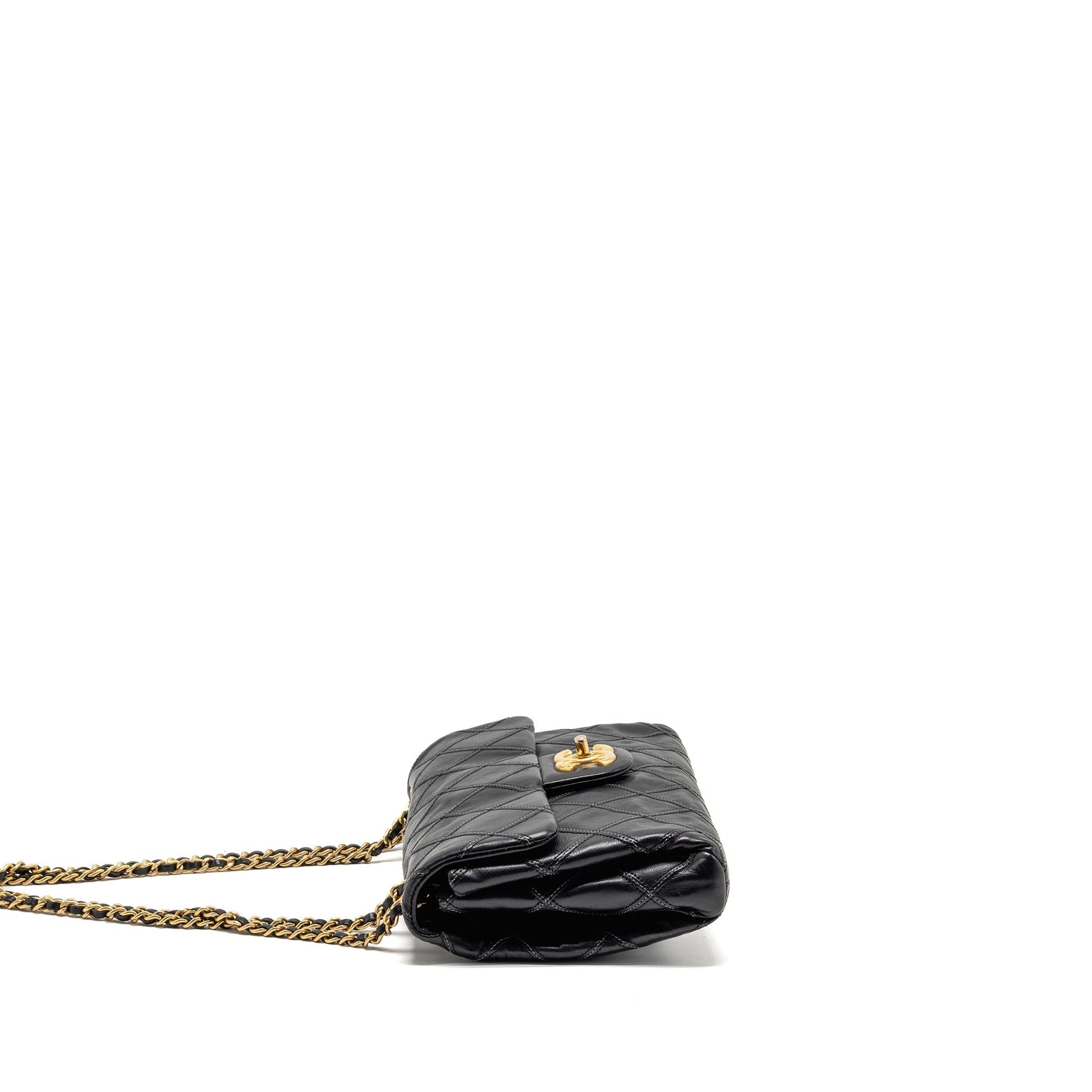 Chanel Thin City Flap Calfskin GHW Black Shoulder Bag