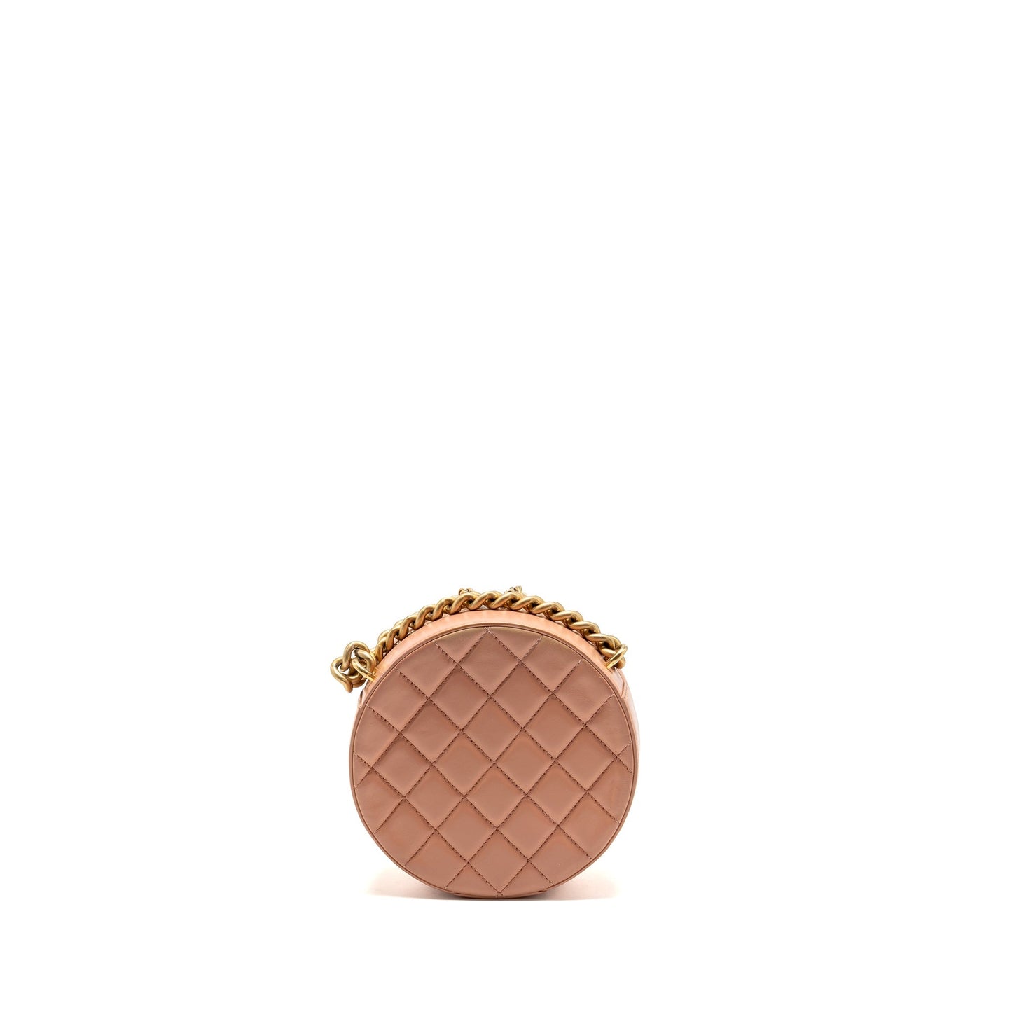 Chanel round moon&star zipper calfskin GHW Pink Clutch Bag