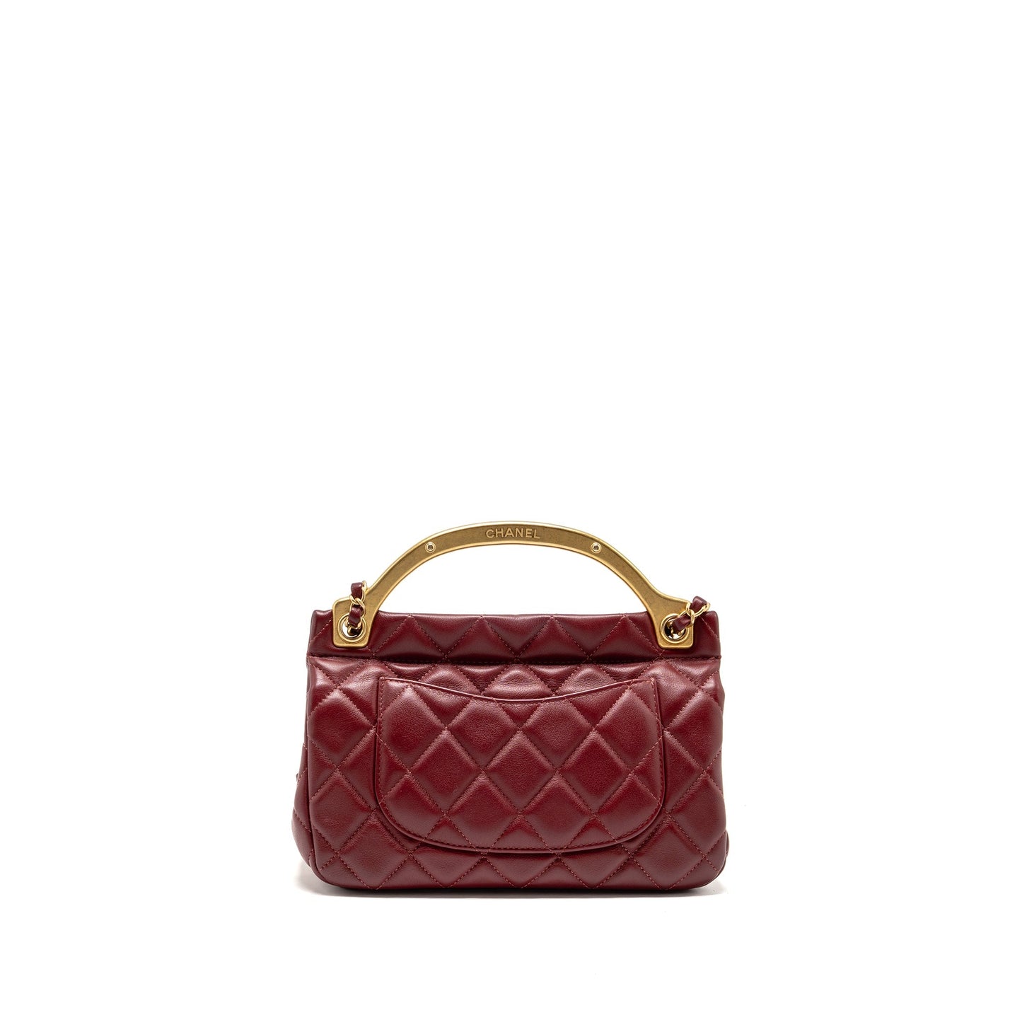 Chanel hanger flap lambskin dark GHW microchip Red Shoulder Bag