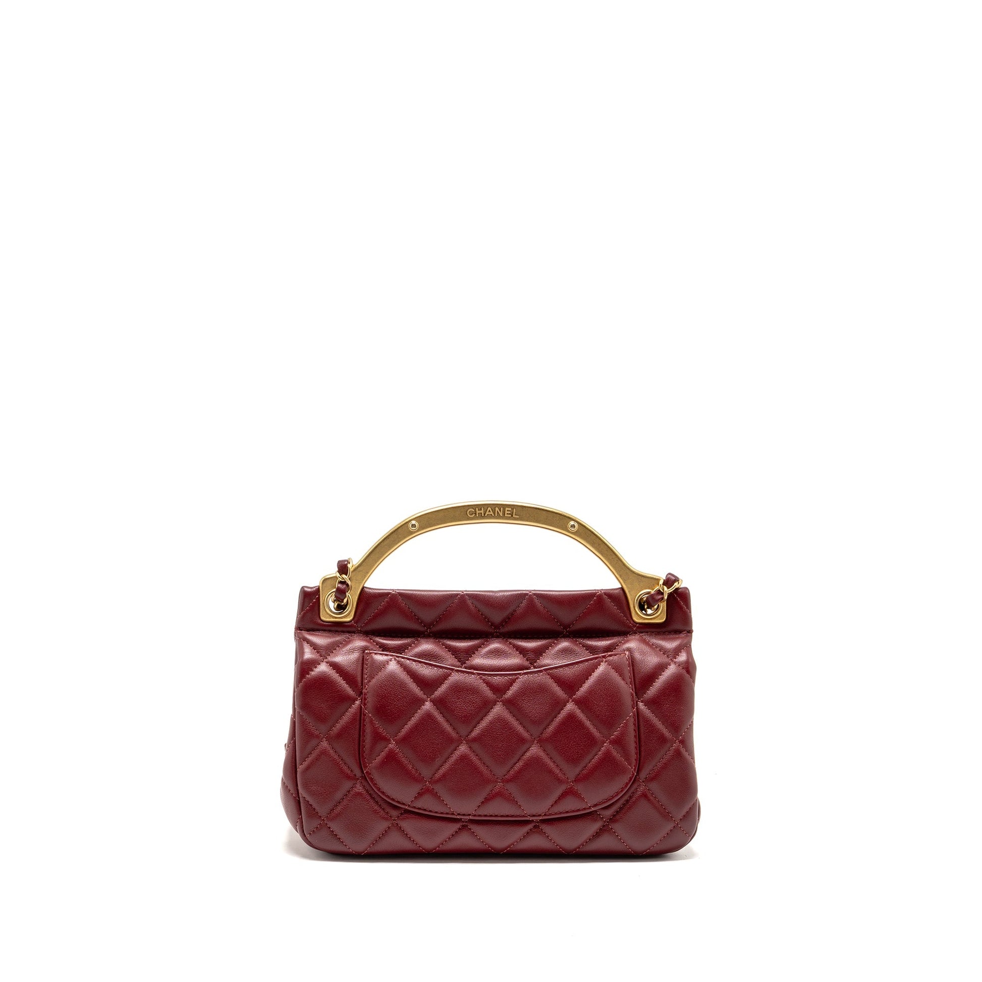 Chanel hanger flap lambskin dark GHW microchip Red Shoulder Bag