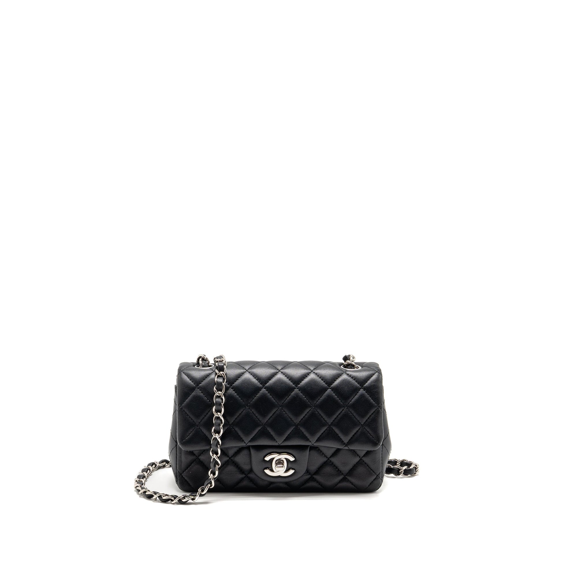 Chanel Rectangular Flap Lambskin SHW Black Shoulder Bag Shw 2