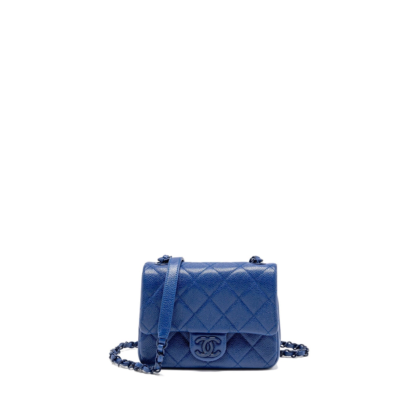 Chanel Incognito Square Flap Caviar hardware Blue Pink Small Shoulder Bag