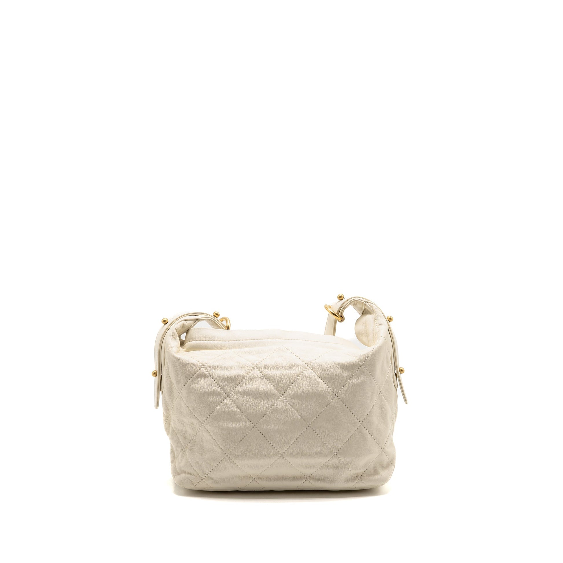 Chanel CC Daily Hobo Calfskin GHW Microchip White Shoulder Bag