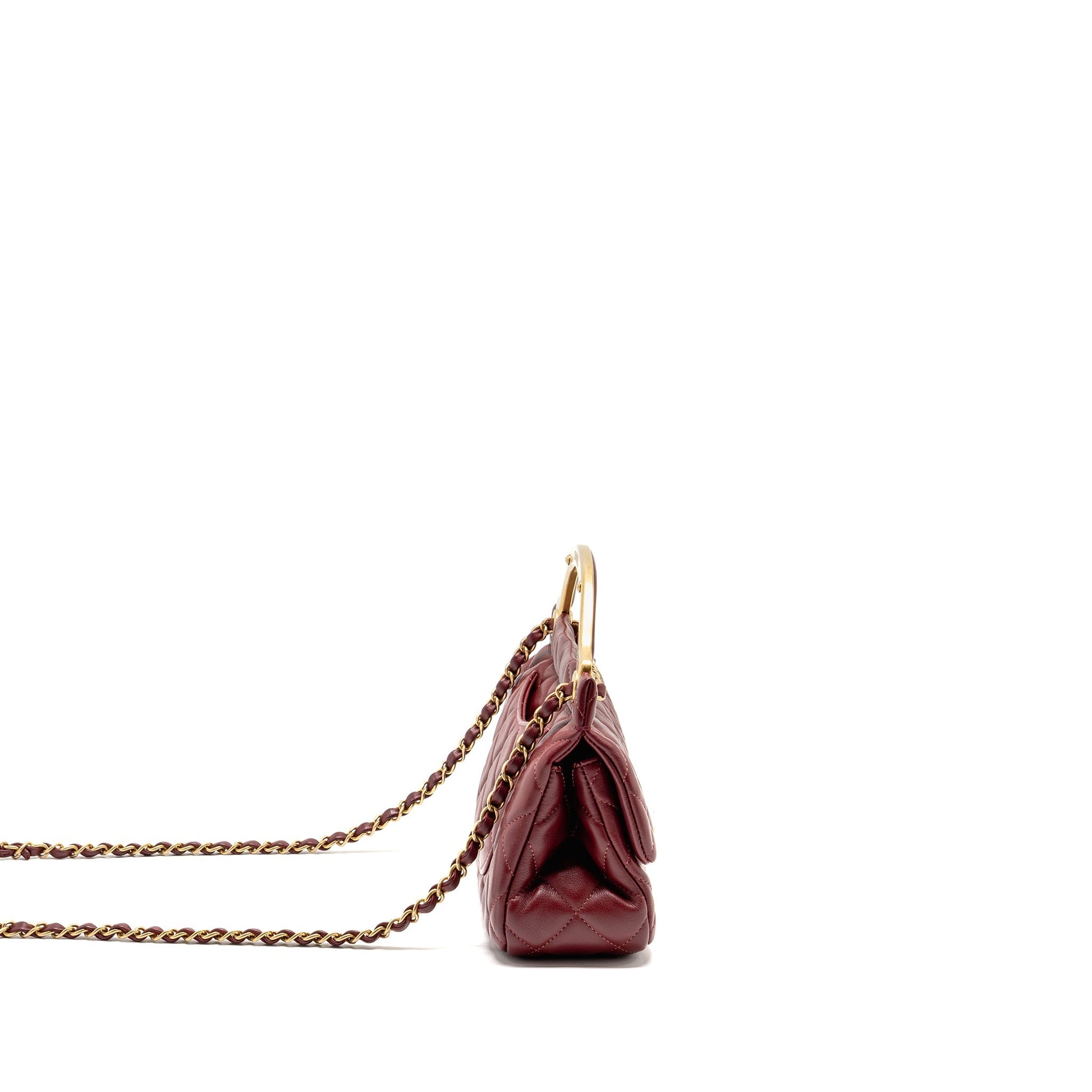 Chanel hanger flap lambskin dark GHW microchip Red Shoulder Bag