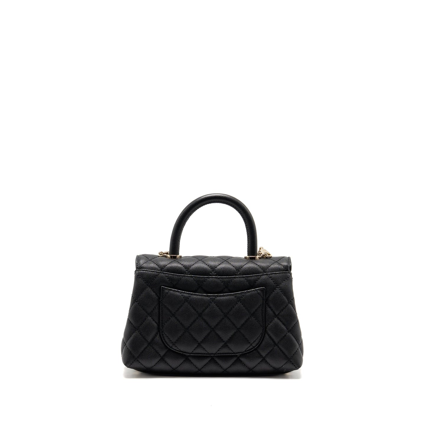 Chanel Coco Handle Caviar LGHW Microchip Black Small Handbag Microchip 17
