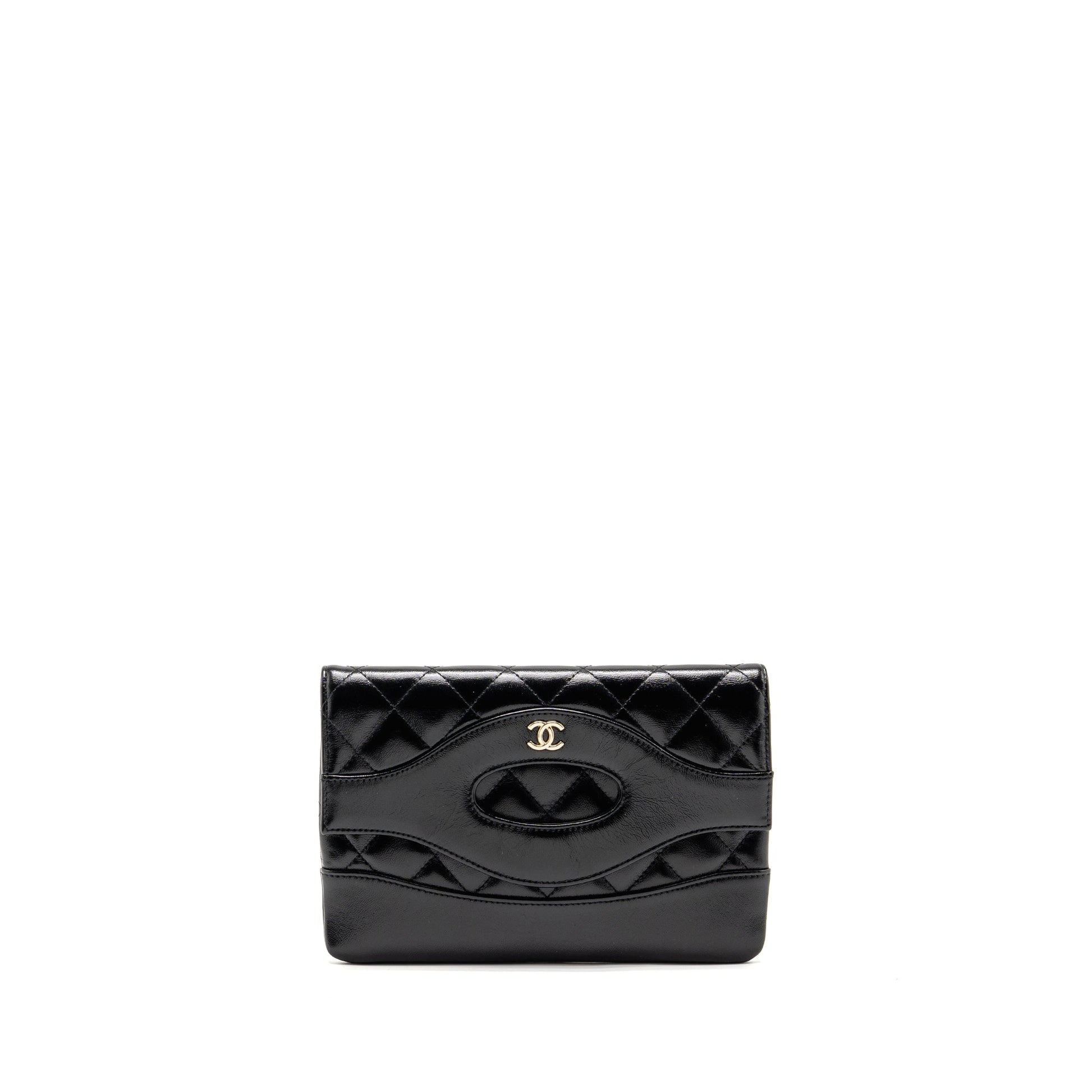Chanel 24s 31 shiny Lambskin LGHW Microchip Black Clutch Bag 3