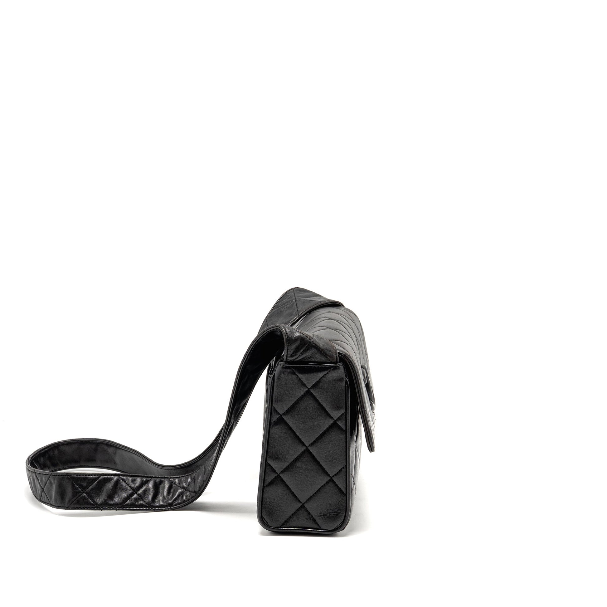 Chanel Quilted CC Flap Lambskin GHW Black Shoulder Bag