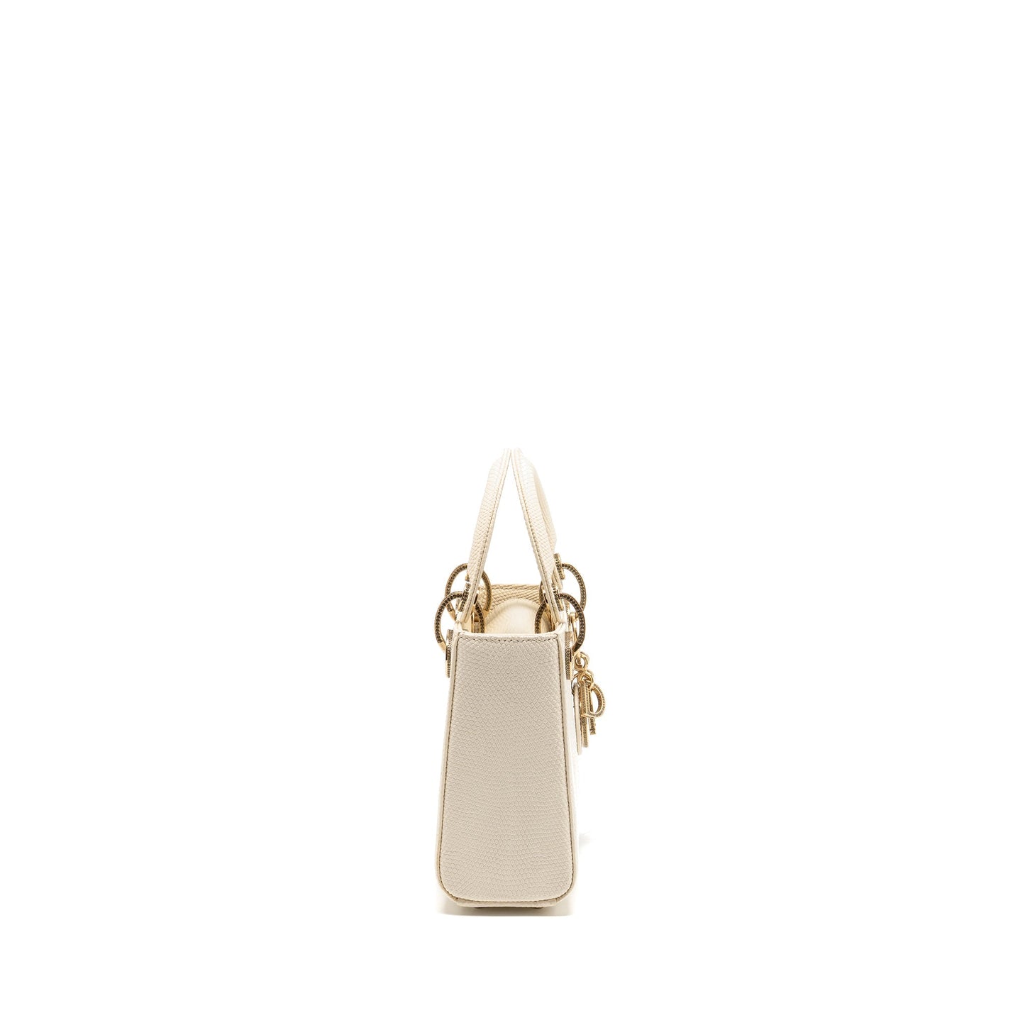 Dior Lady Lizard With Crystal Handbag White Mini Travel Bag