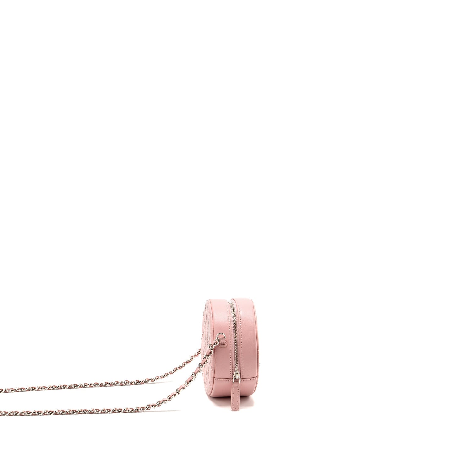 Chanel Round Vanity Lambskin SHW Pink Clutch Bag