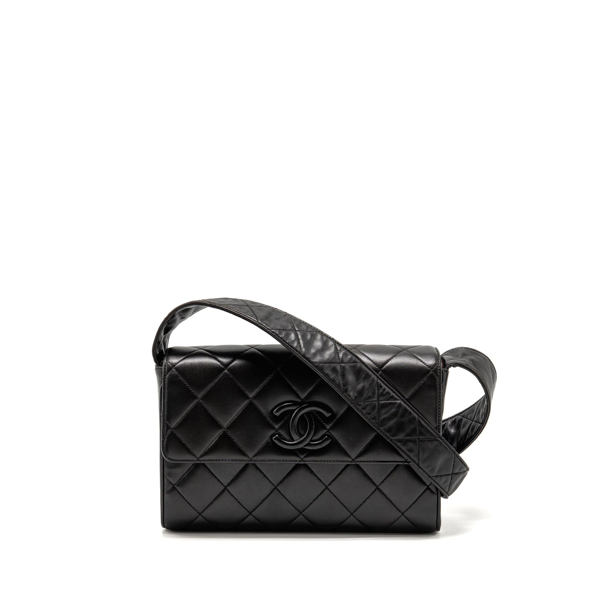 Chanel Quilted CC Flap Lambskin GHW Black Shoulder Bag