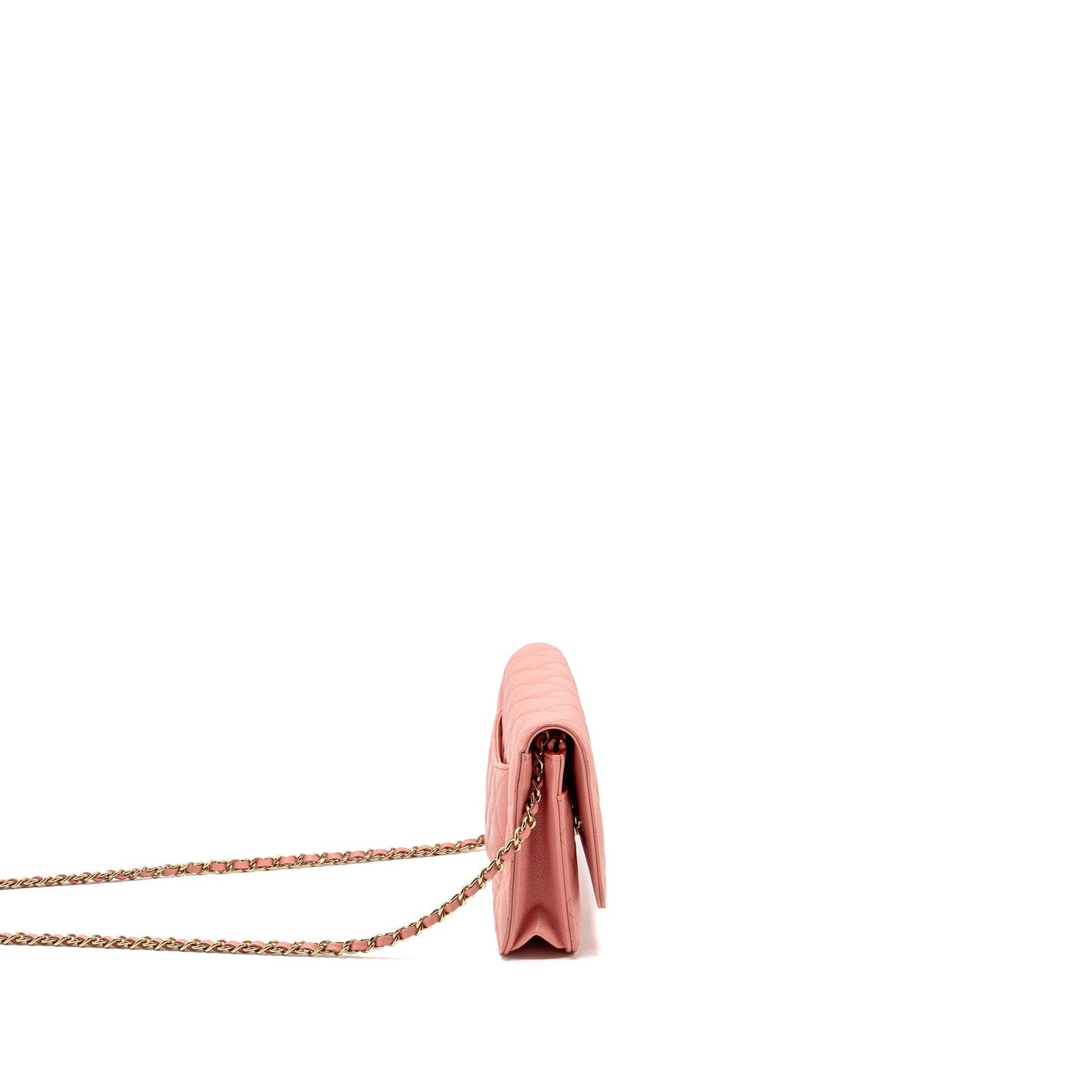 Chanel classic on caviar LGHW microchip Pink Wallet Case Pink Lghwmicrochip
