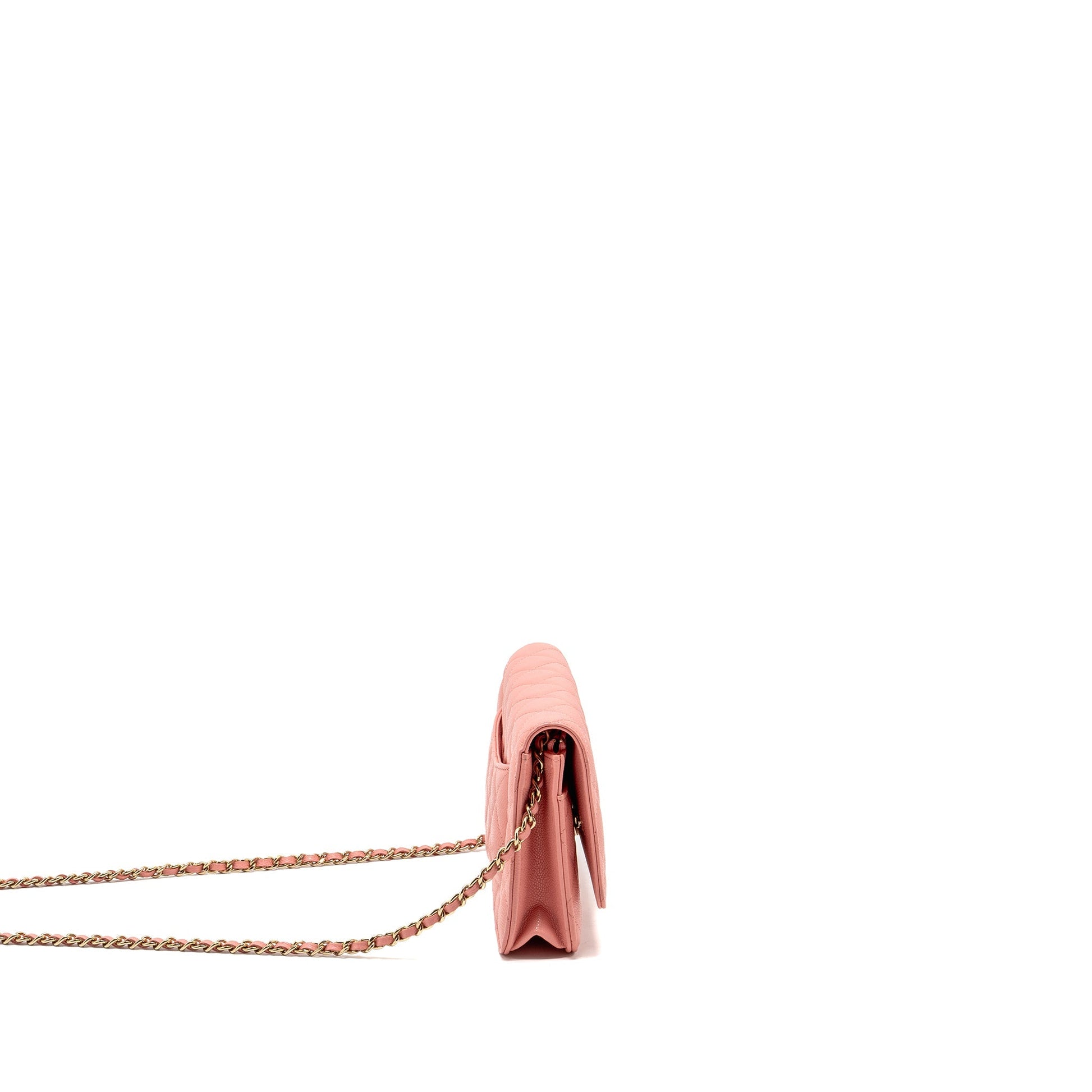 Chanel classic on caviar LGHW microchip Pink Wallet Case Pink Lghwmicrochip